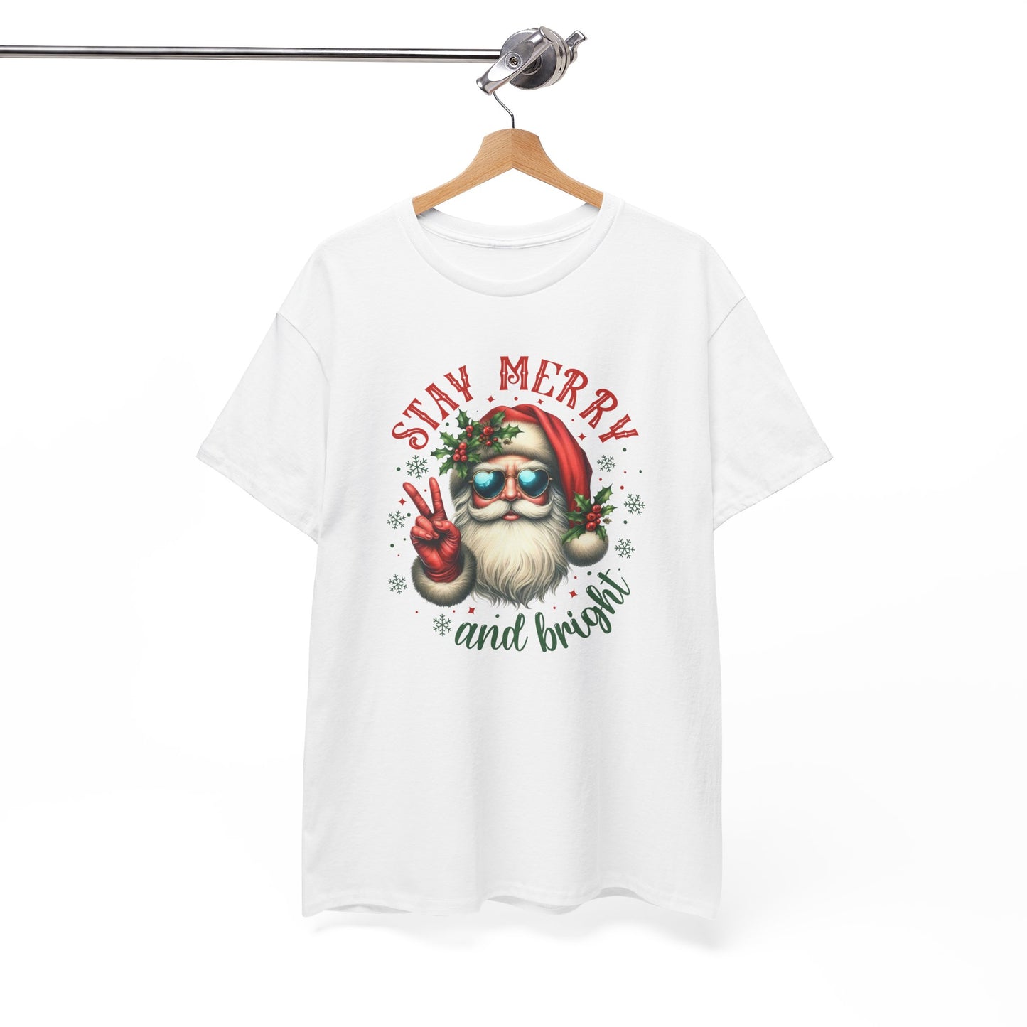 Stay Merry Holiday Heavy Cotton Tee | Fun Christmas Shirt