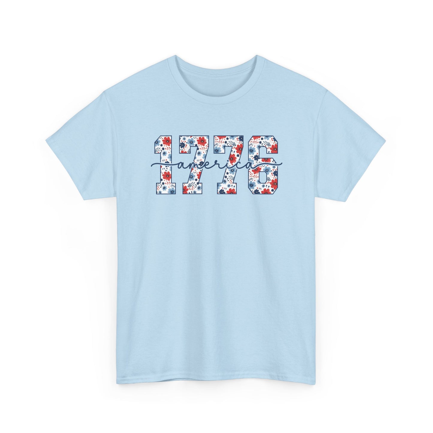 1776 Floral Patriotic T‑Shirt — Americana Independence Day Tee