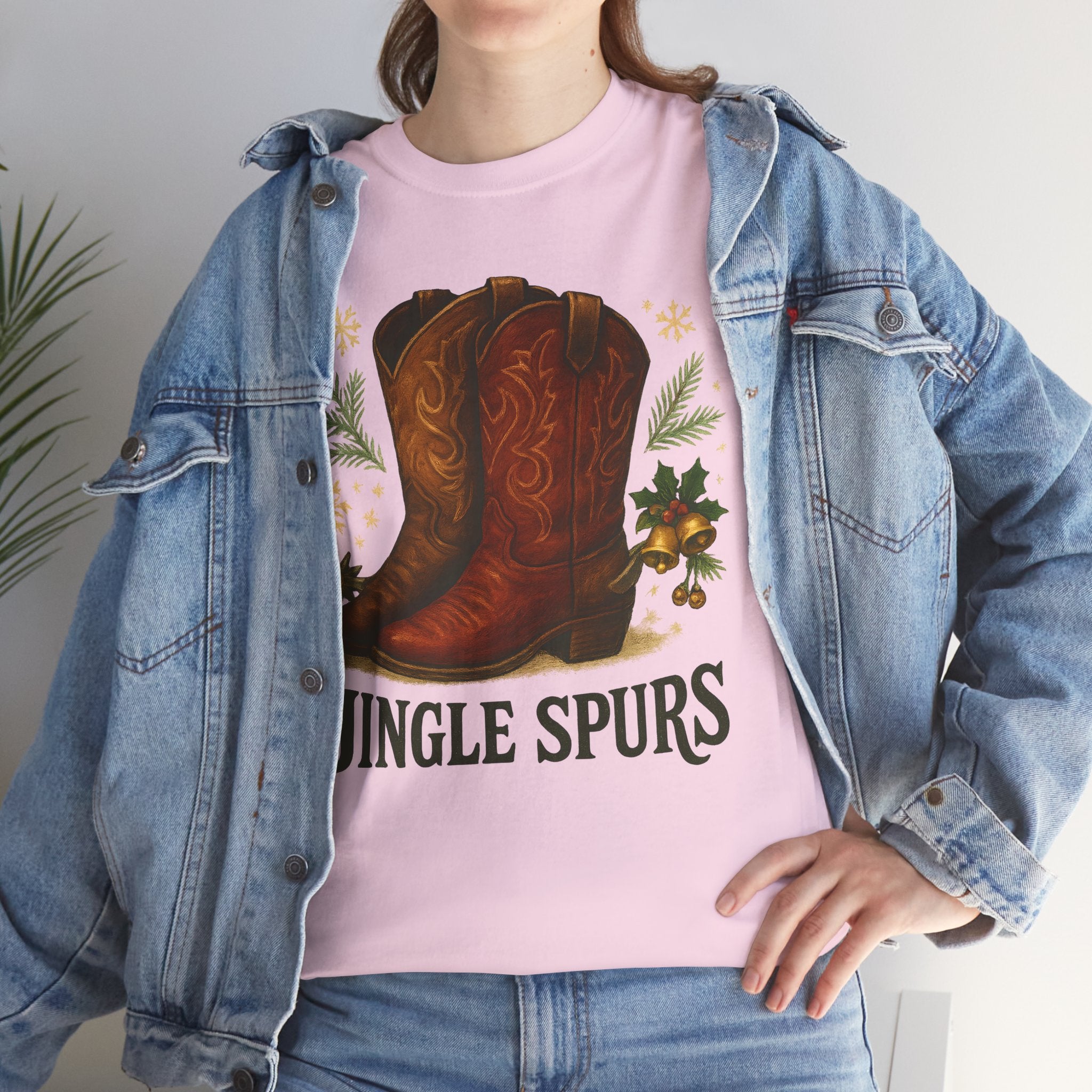 Jingle Spurs Cowboy Boots Christmas T‑Shirt