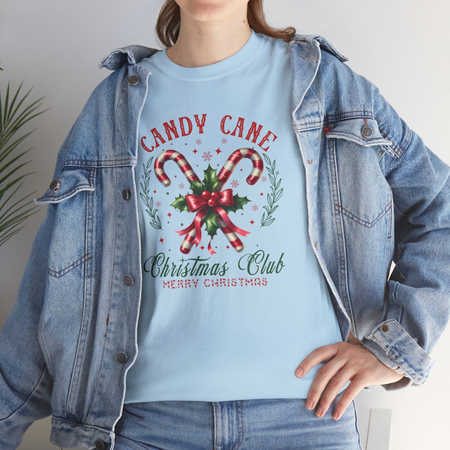 Candy Cane Christmas Club Heavy Cotton Tee - Merry Christmas Holiday Shirt