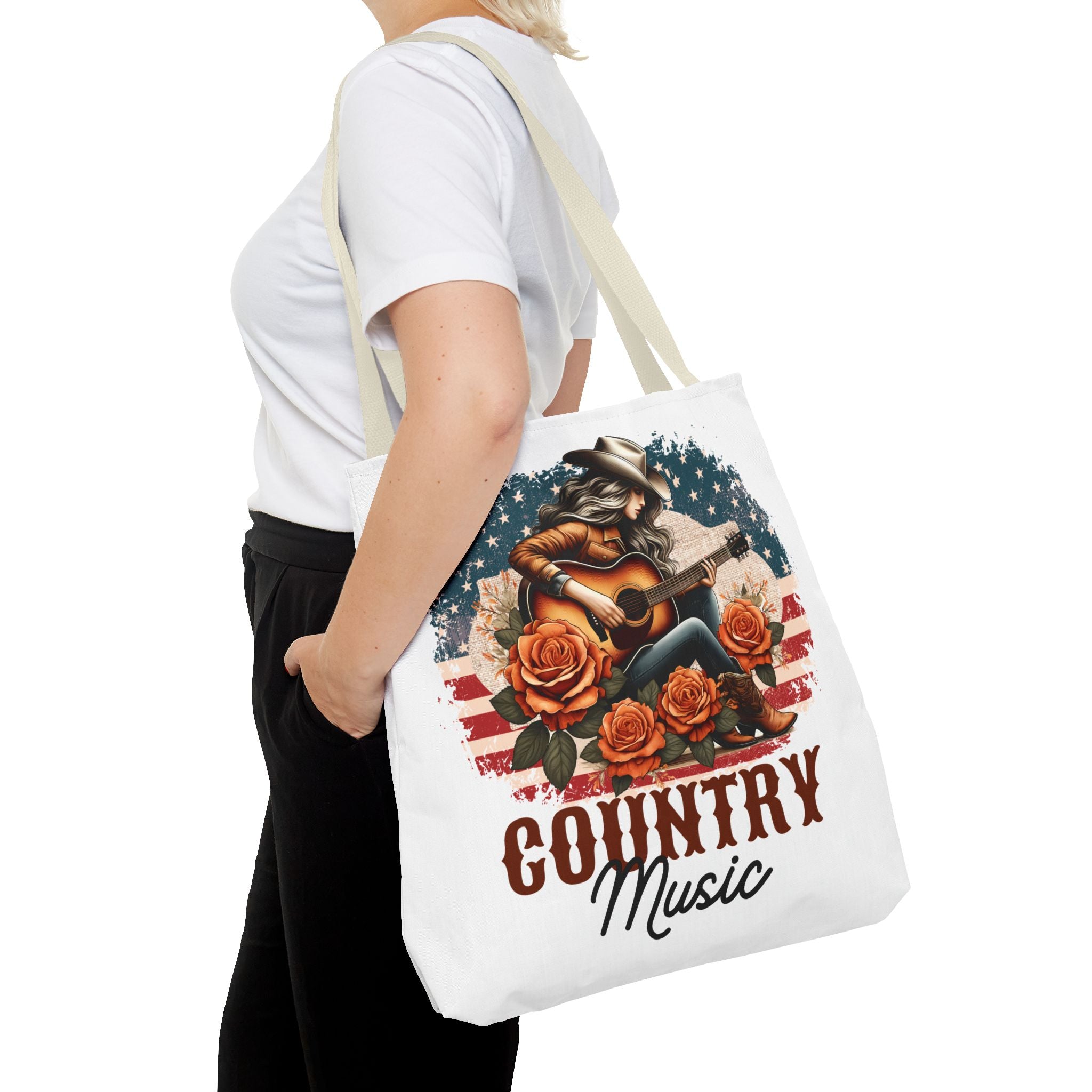 Country Music Cowgirl Tote Bag