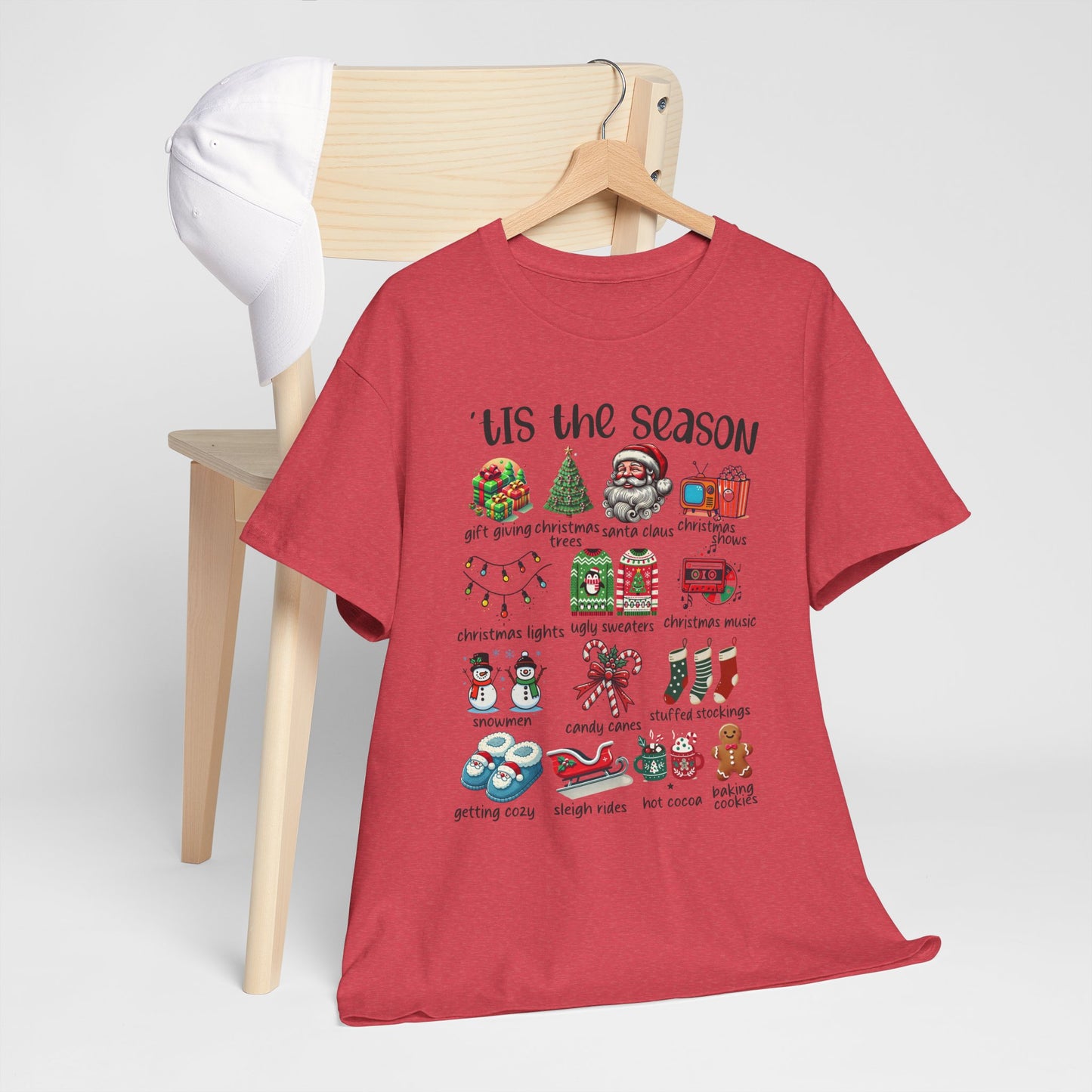 'Tis the Season Heavy Cotton Tee - Holiday Cheer and Festive Fun