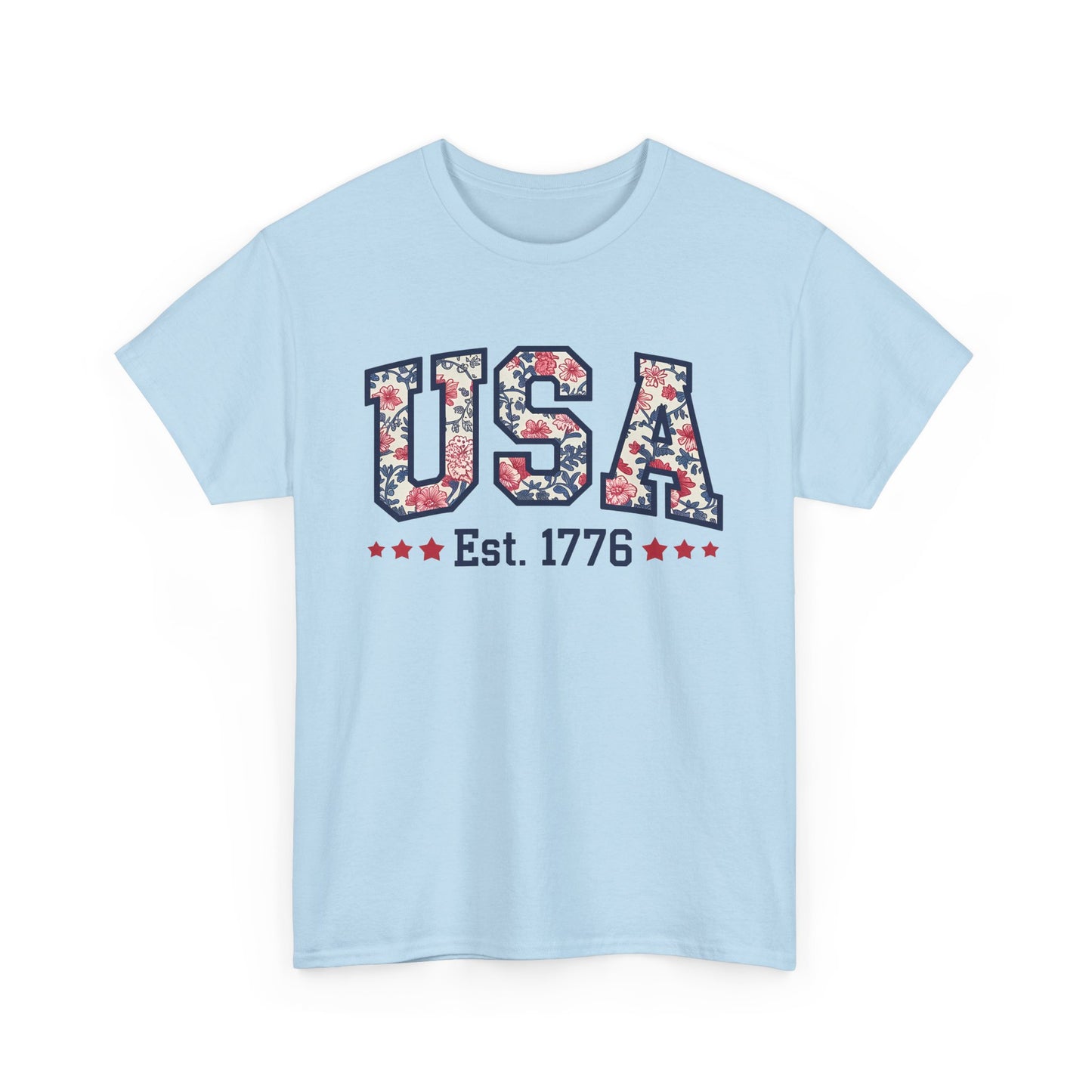 Patriotic USA Floral- Tee