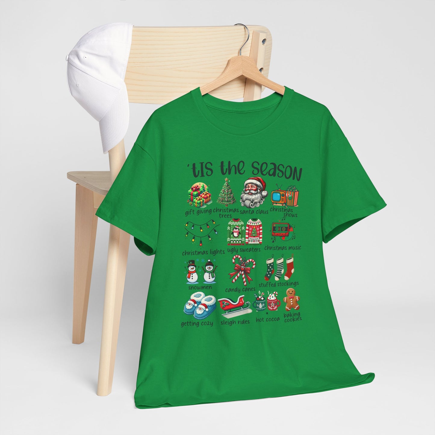 'Tis the Season Heavy Cotton Tee - Holiday Cheer and Festive Fun