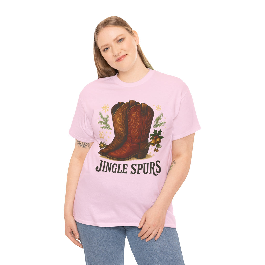 Jingle Spurs Cowboy Boots Christmas T‑Shirt