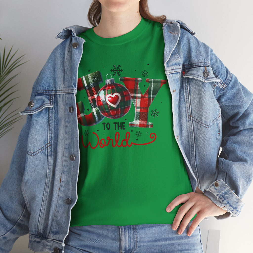 Joy to the World -Heavy Cotton Tee - Christmas Holiday Shirt