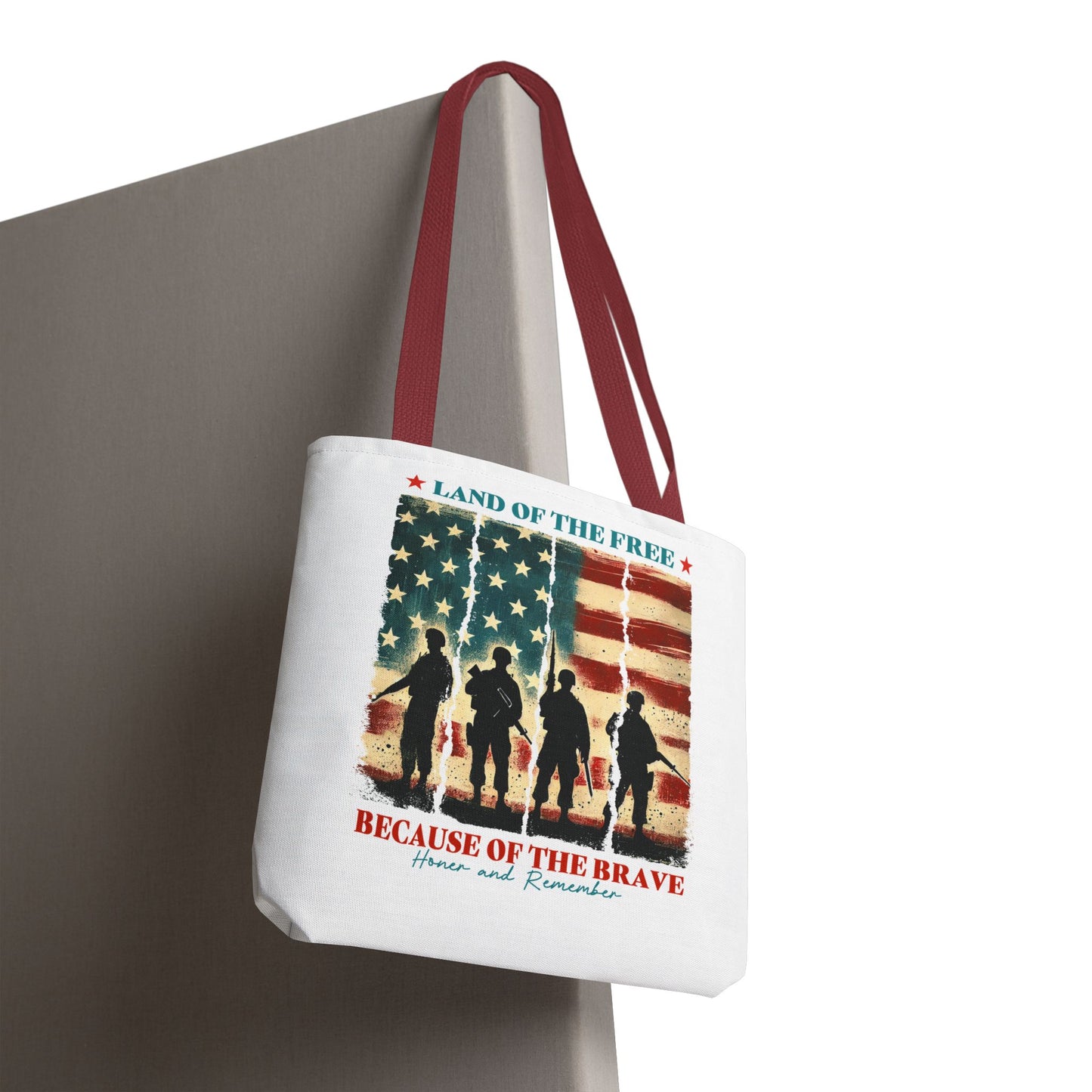 Patriotic Tote Bag - Land of the Free, Because of the Brave