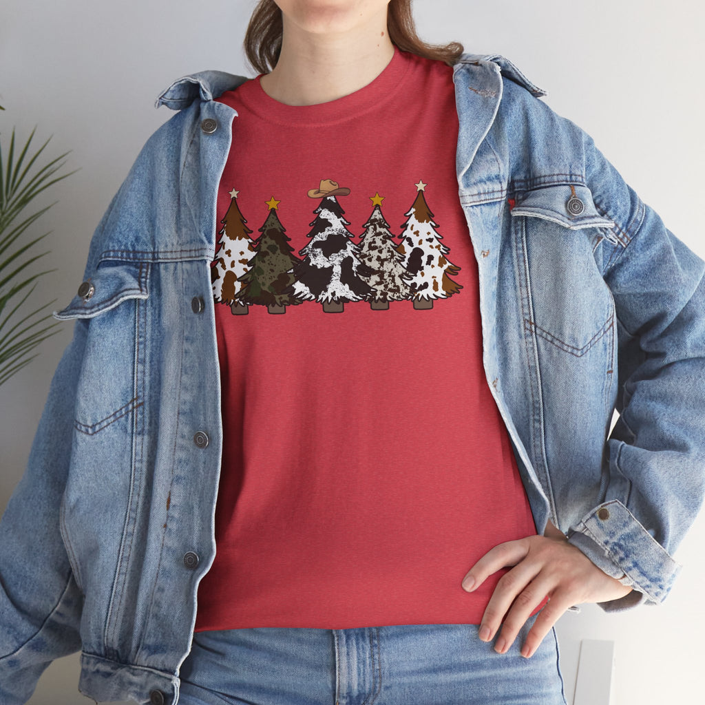 Whimsical Holiday Trees Heavy Cotton Tee