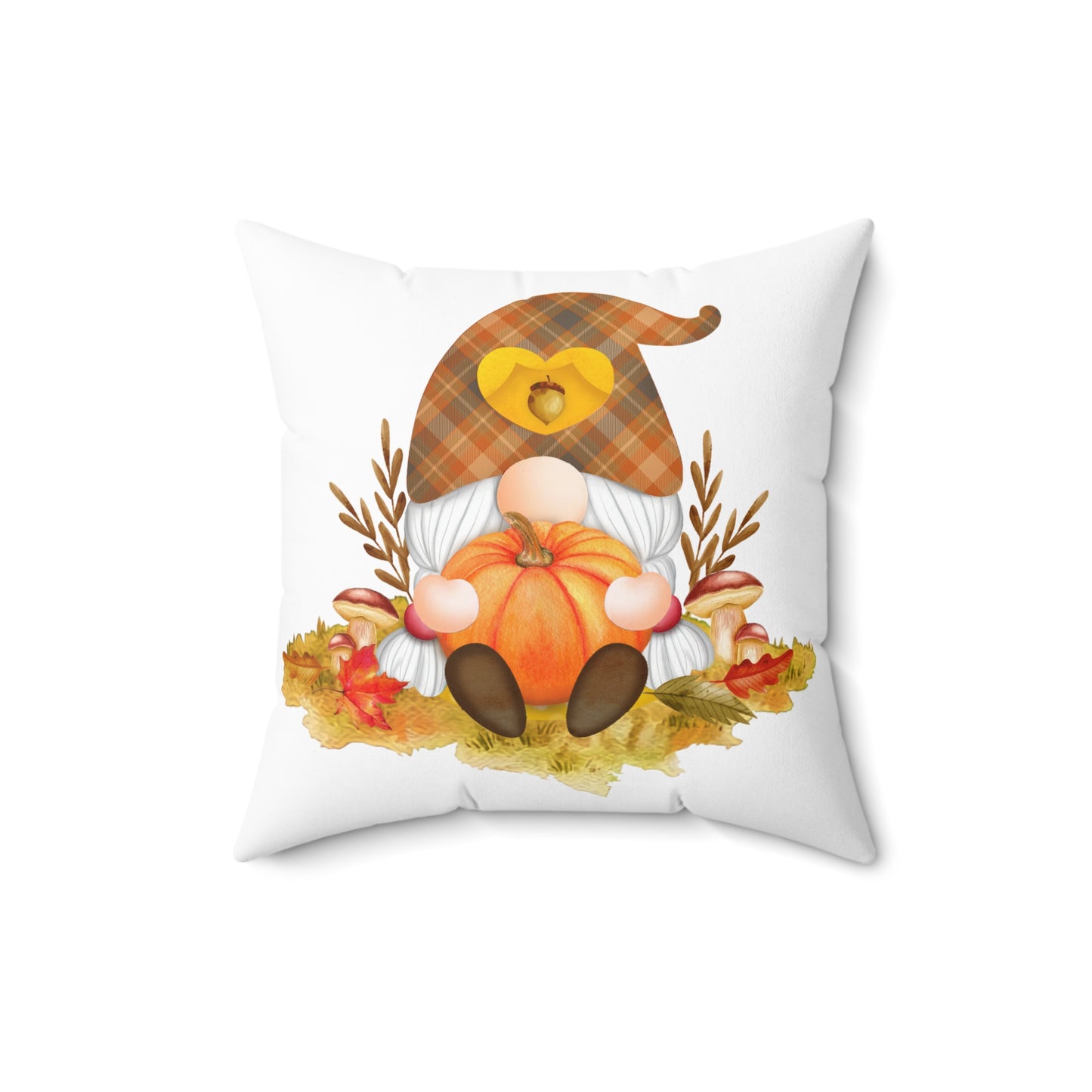 Autumn Gnome Pumpkin Pillow