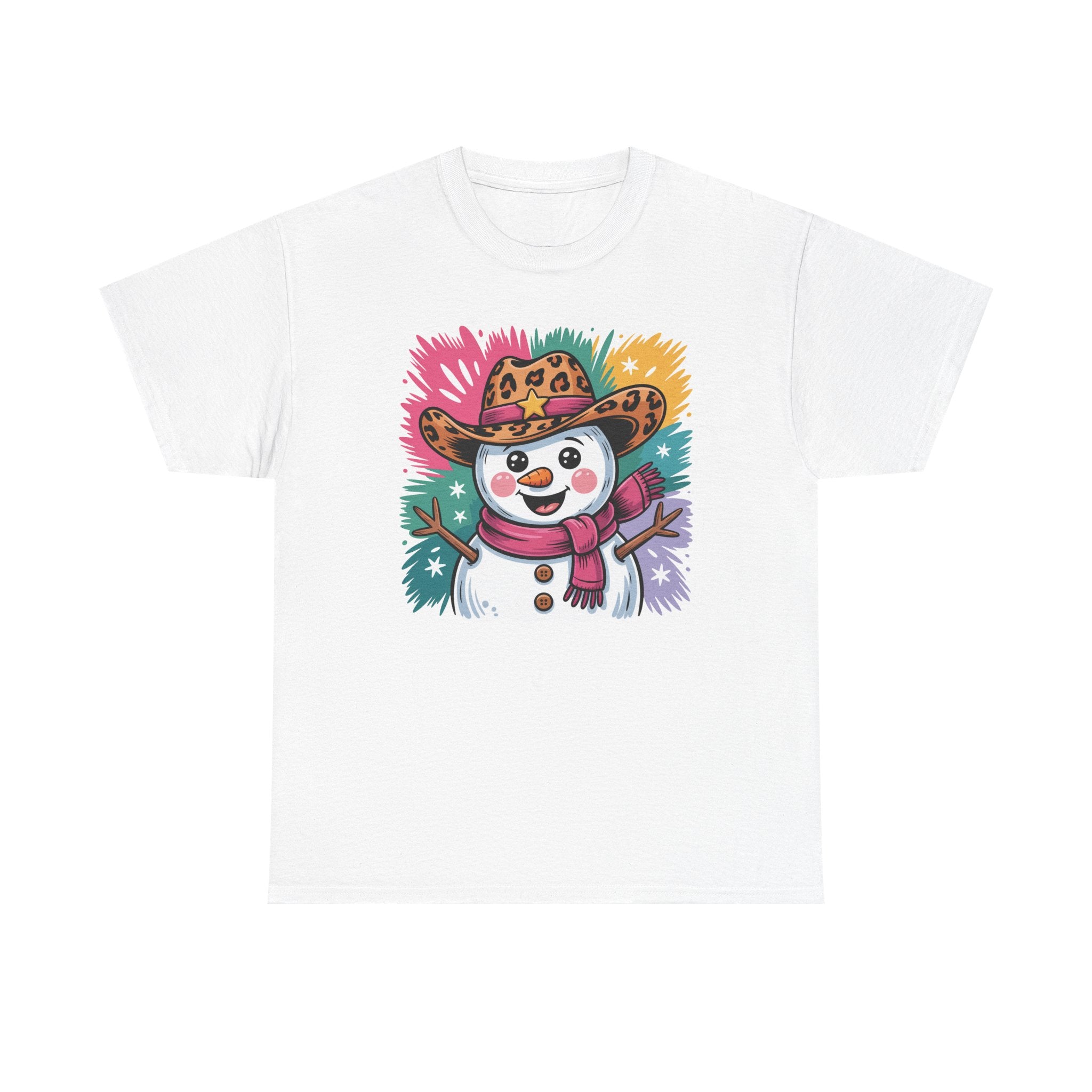 Cute Western Snowman Holiday Tee