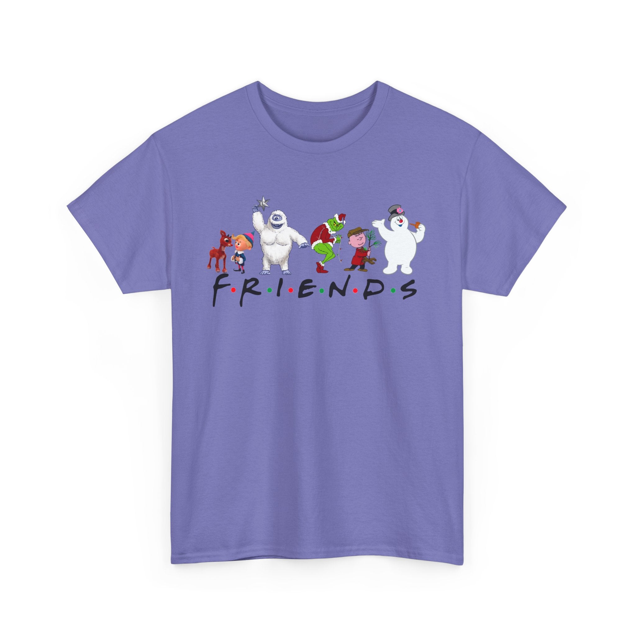Playful Friends Heavy Cotton Tee - Fun Cartoon Design