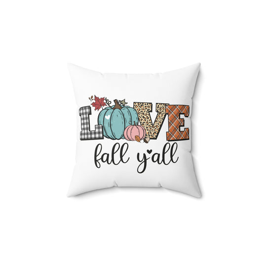 Fall "Love" Pumpkin Pillow — Love Fall Y'all Decorative Throw Pillow