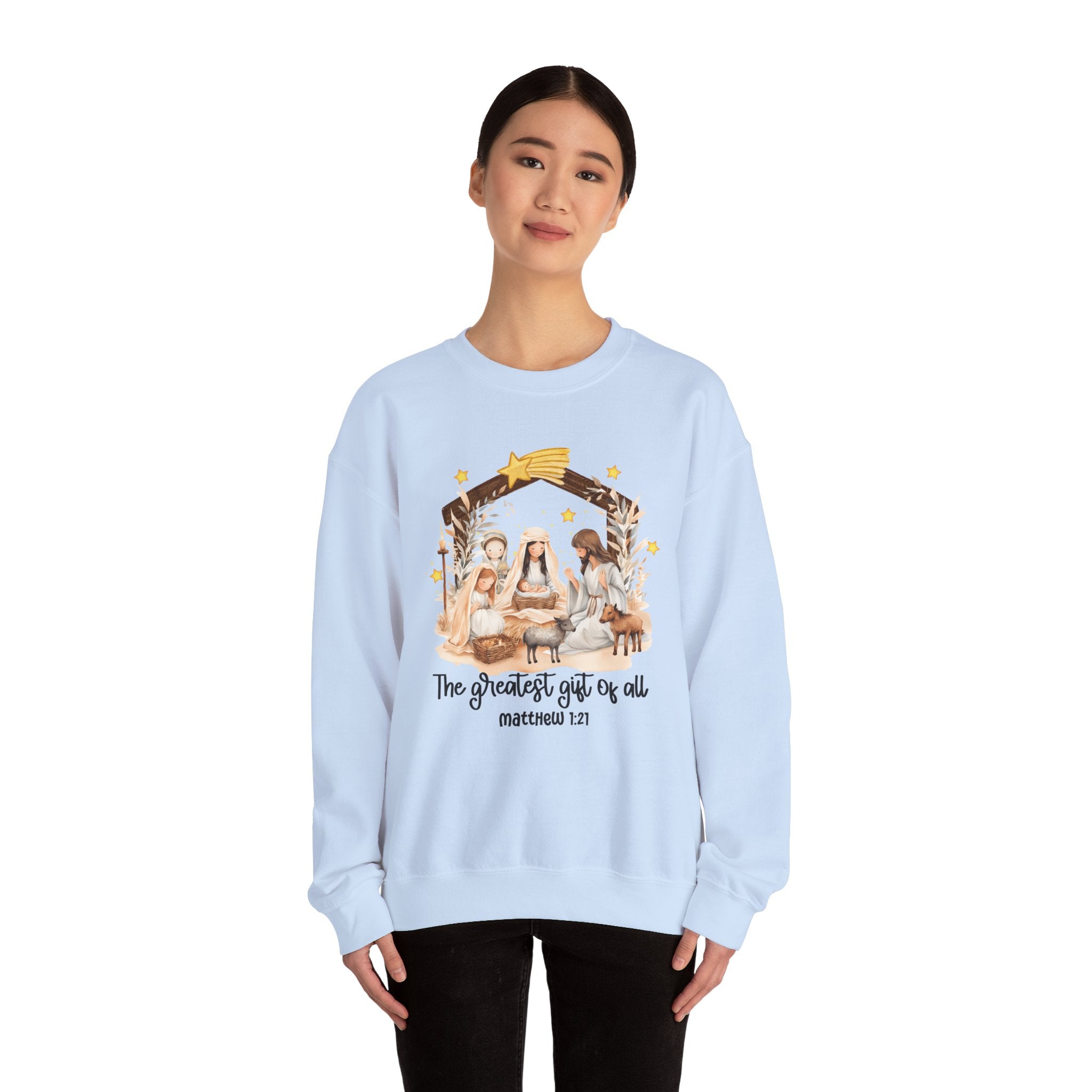 Christmas Nativity Crewneck Sweatshirt - "The Greatest Gift of All"