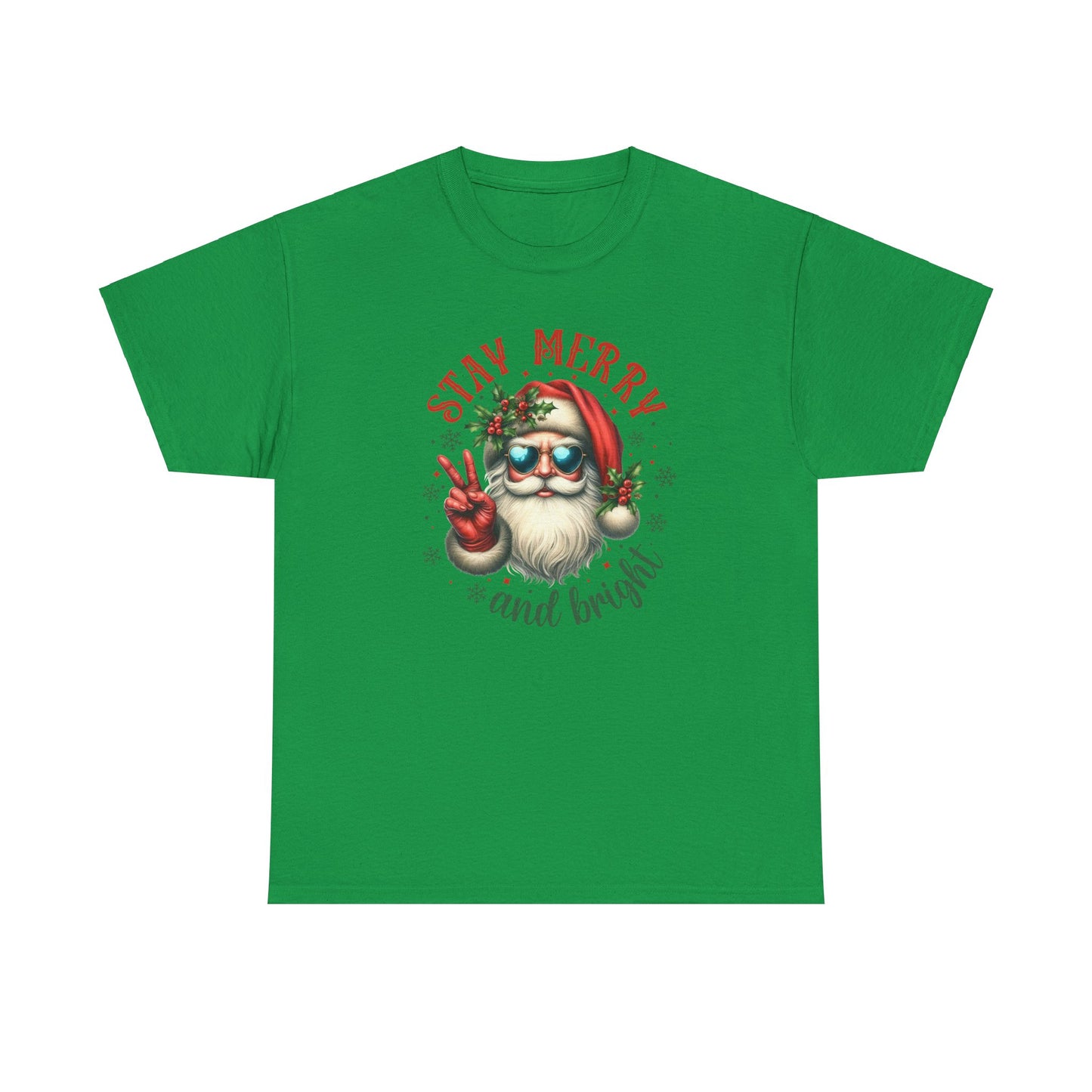 Stay Merry Holiday Heavy Cotton Tee | Fun Christmas Shirt