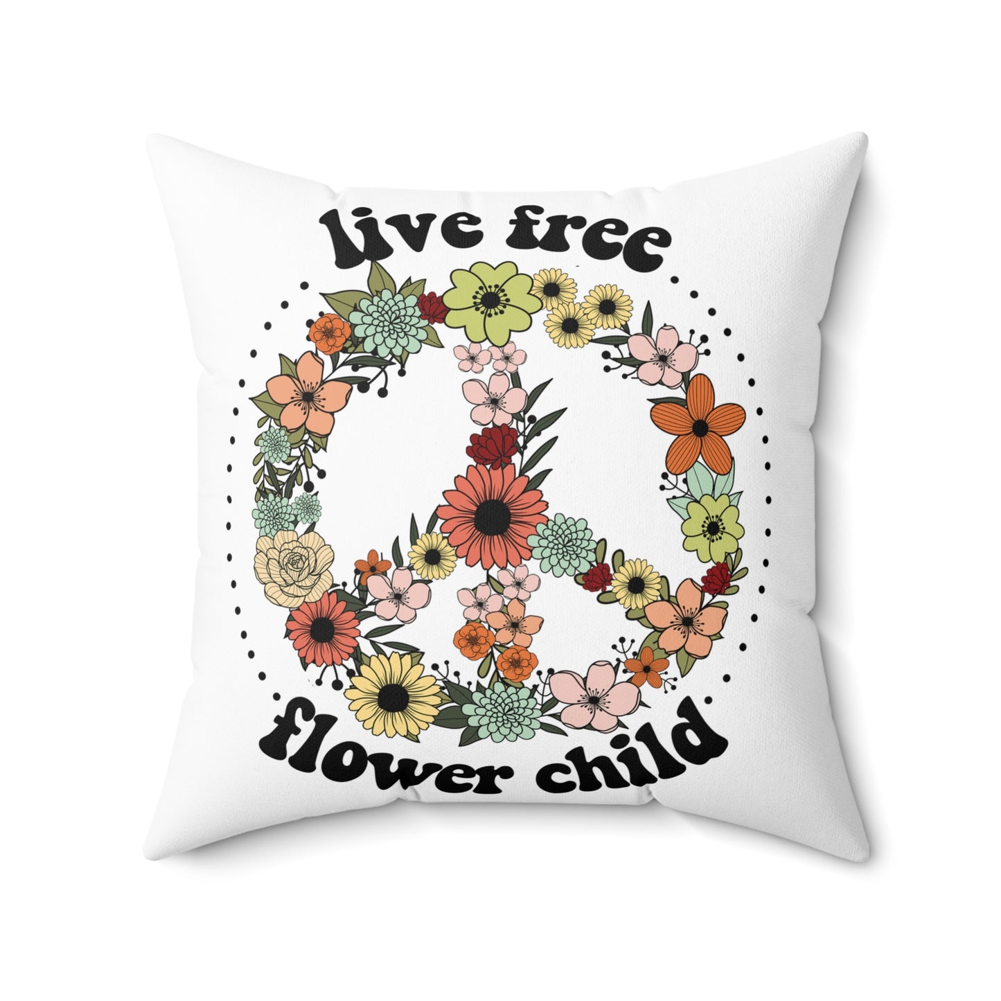 Live Free Flower Child Peace Sign
