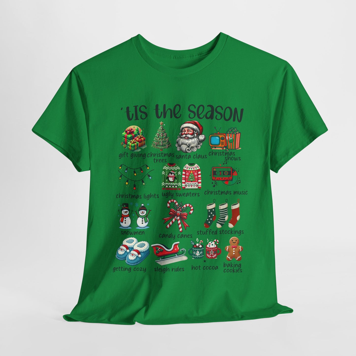 'Tis the Season Heavy Cotton Tee - Holiday Cheer and Festive Fun