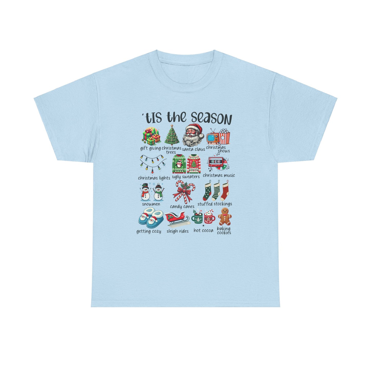 'Tis the Season Heavy Cotton Tee - Holiday Cheer and Festive Fun