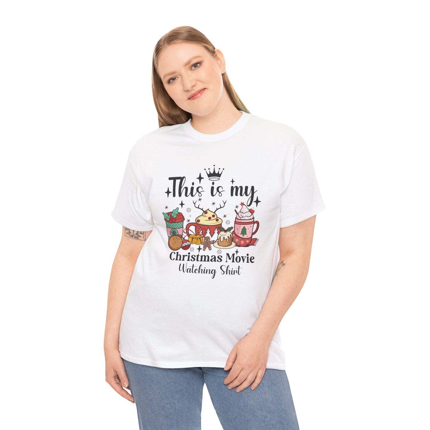 Christmas Movie Watching Tee - Heavy Cotton Shirt