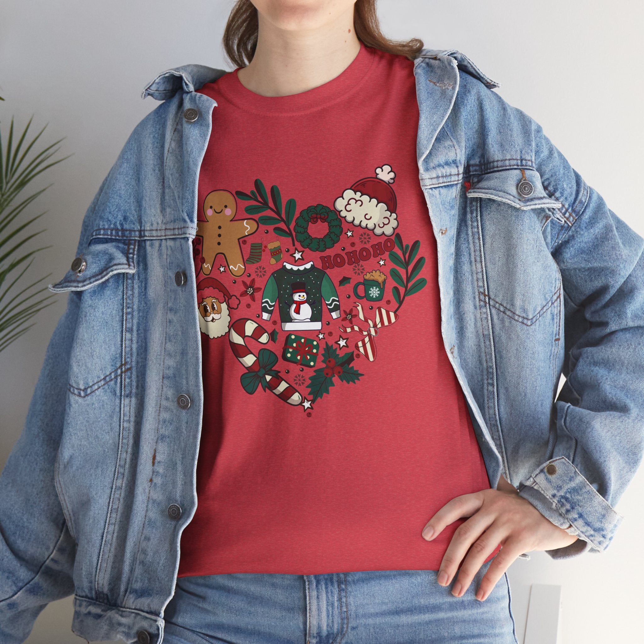 Festive Holiday Heart Heavy Cotton Tee