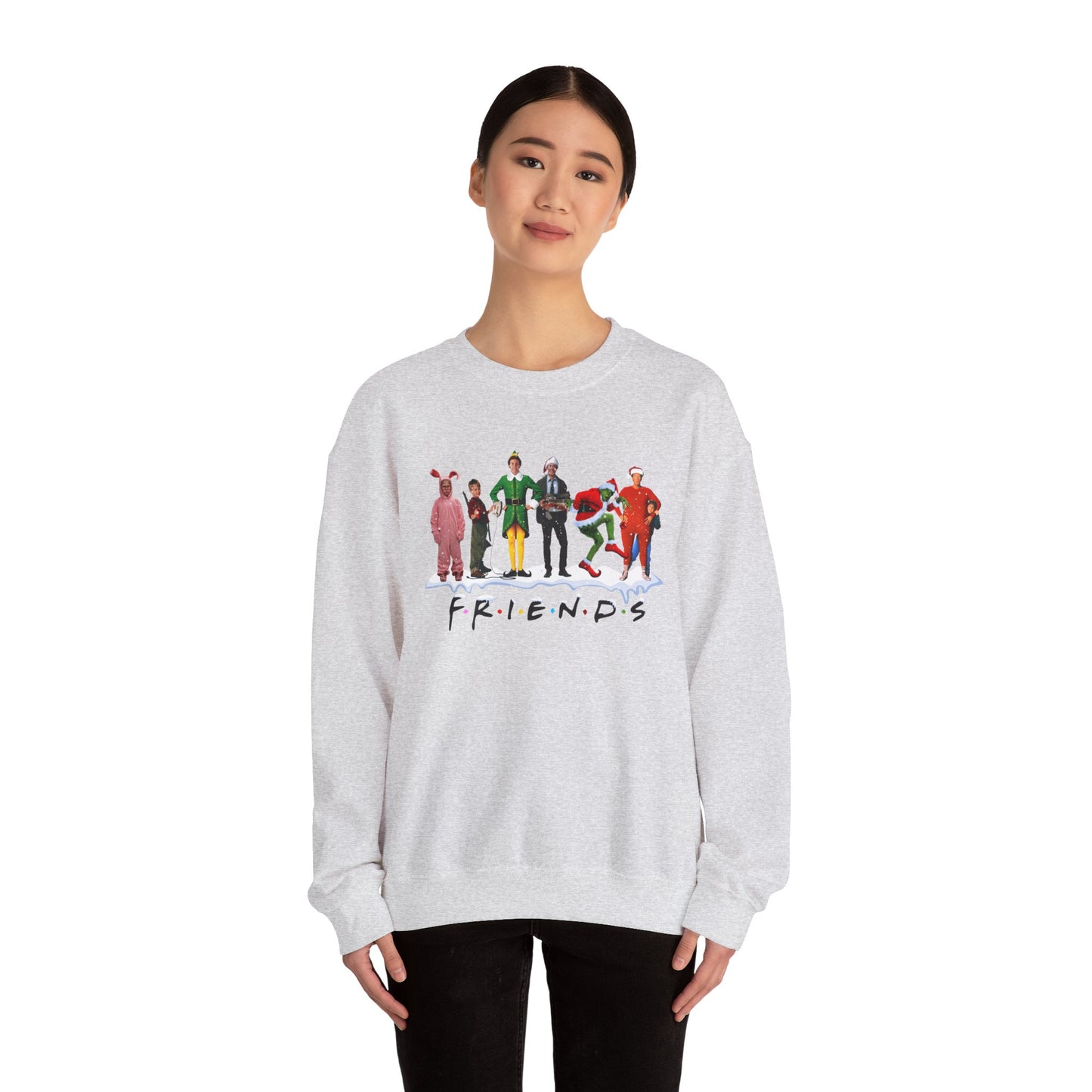 Festive Friends Crewneck Sweatshirt - Cozy Holiday Apparel