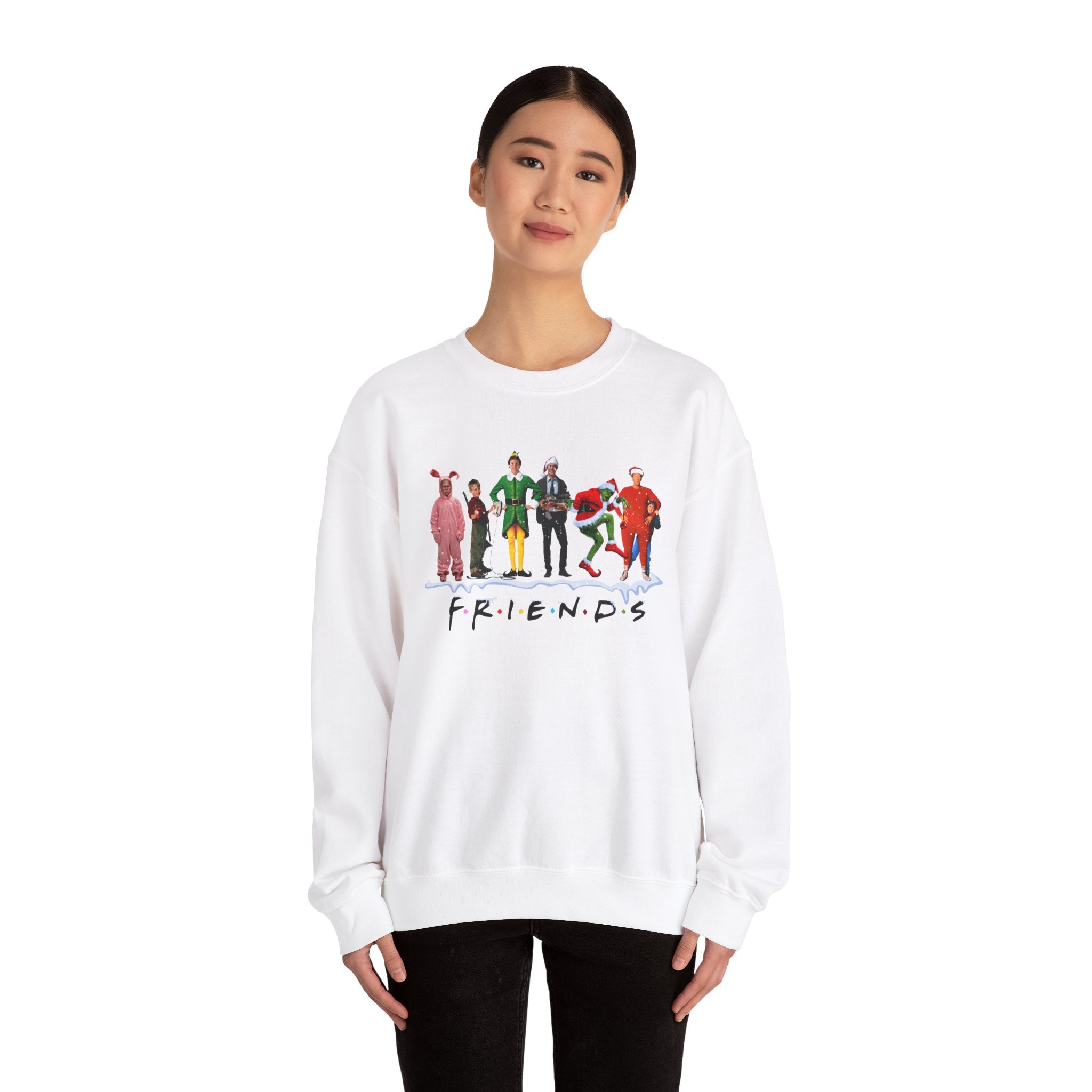 Festive Friends Crewneck Sweatshirt - Cozy Holiday Apparel