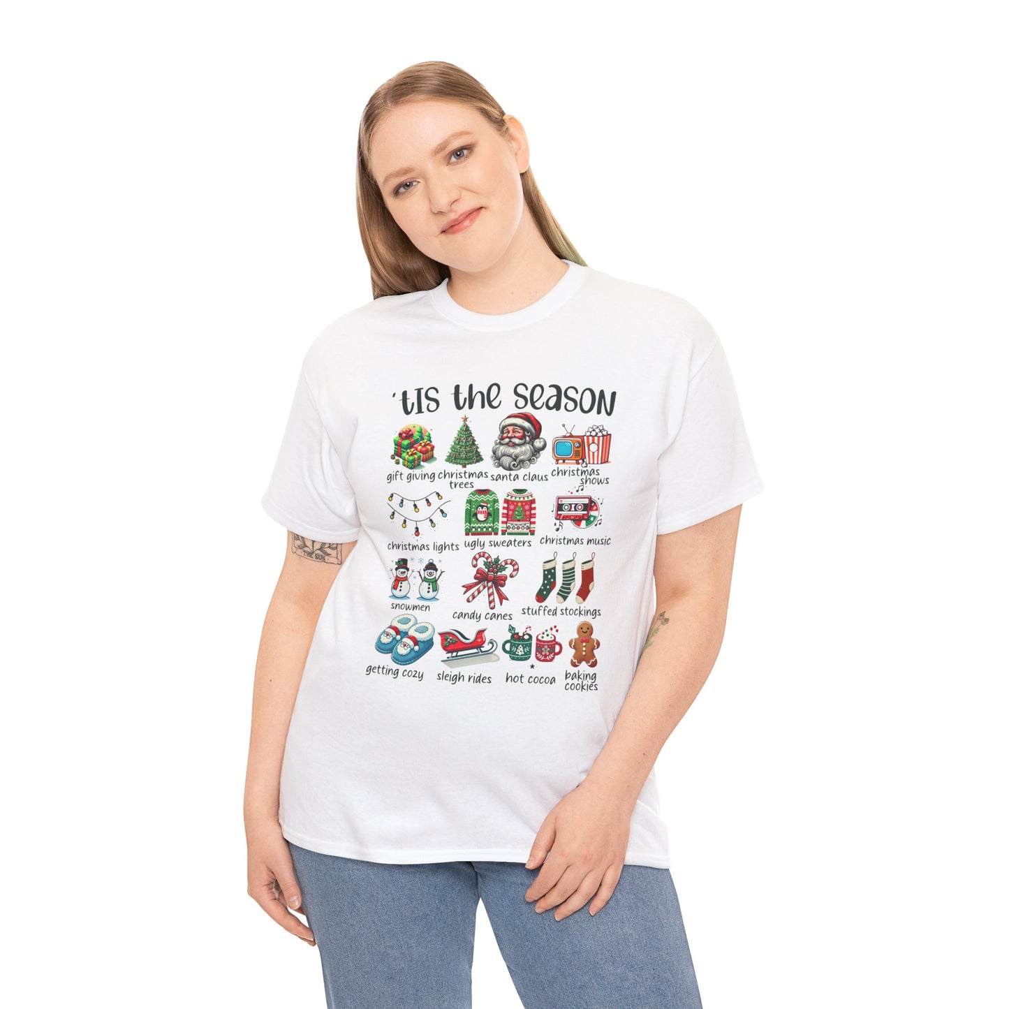 'Tis the Season Heavy Cotton Tee - Holiday Cheer and Festive Fun