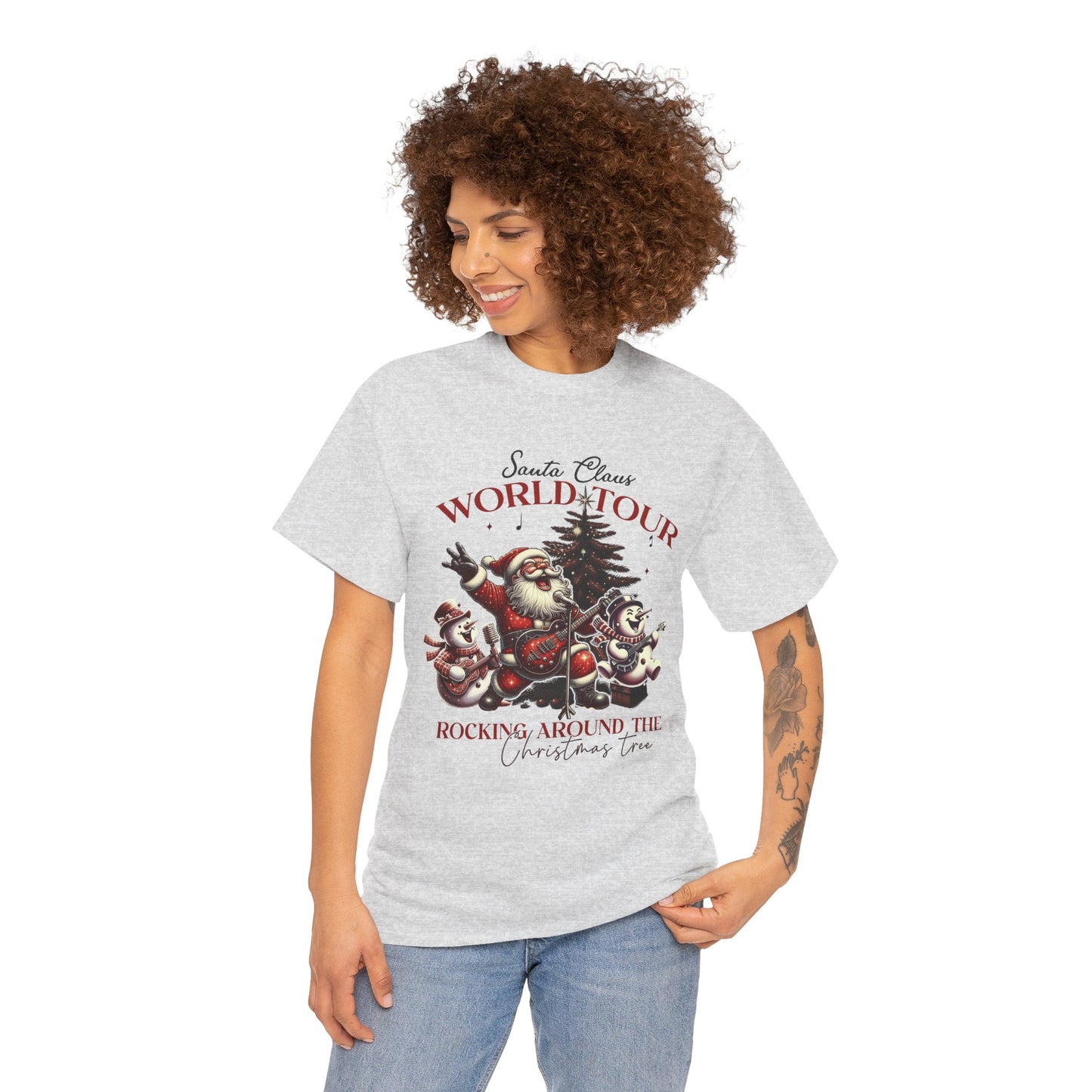 Christmas Santa Claus World Tour Tee - Heavy Cotton T-Shirt