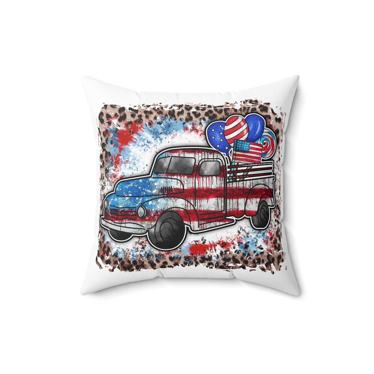 American Rustic Truck Throw Pillow