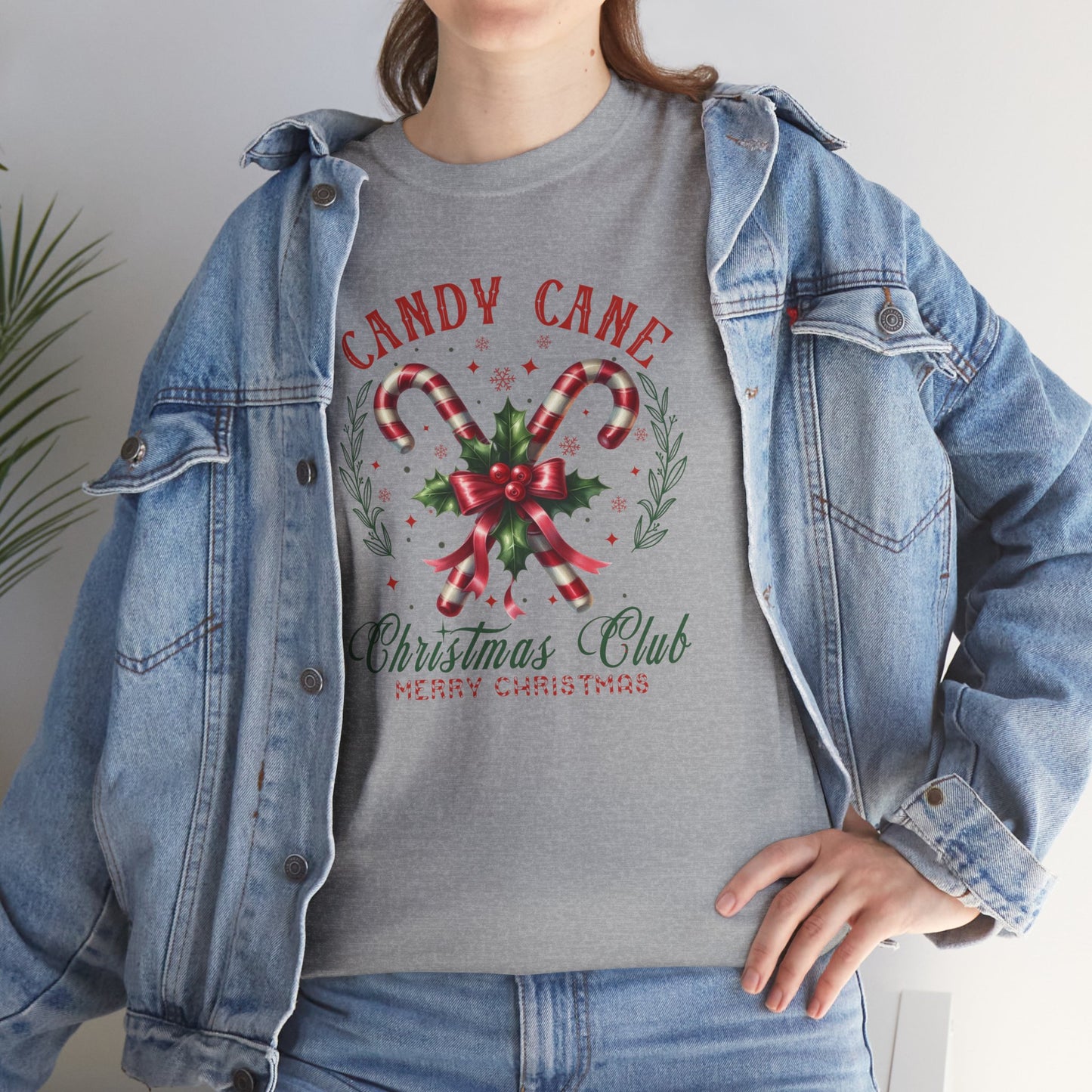 Candy Cane Christmas Club Heavy Cotton Tee - Merry Christmas Holiday Shirt