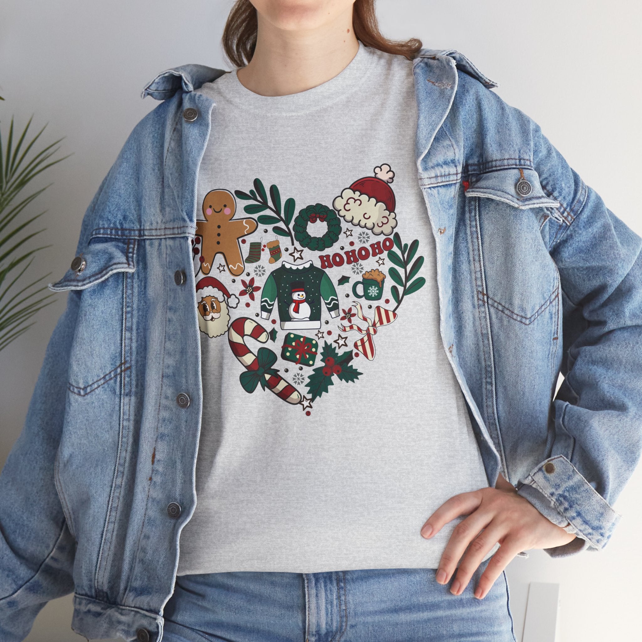 Festive Holiday Heart Heavy Cotton Tee