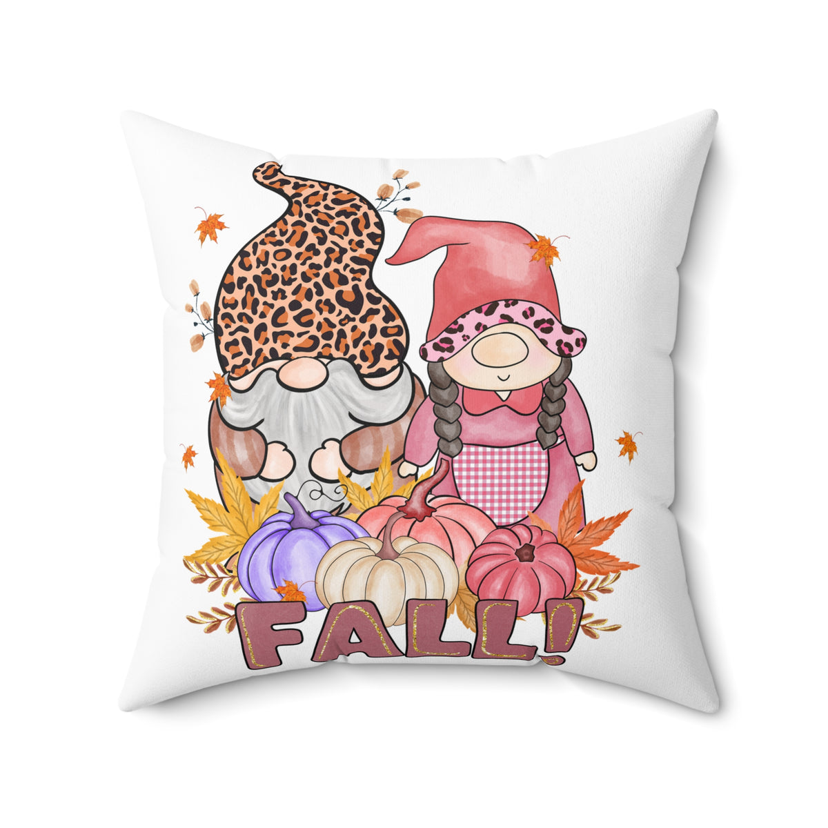 Fall Gnome Pillow — Autumn Pumpkin Gnome Decorative Throw Pillow