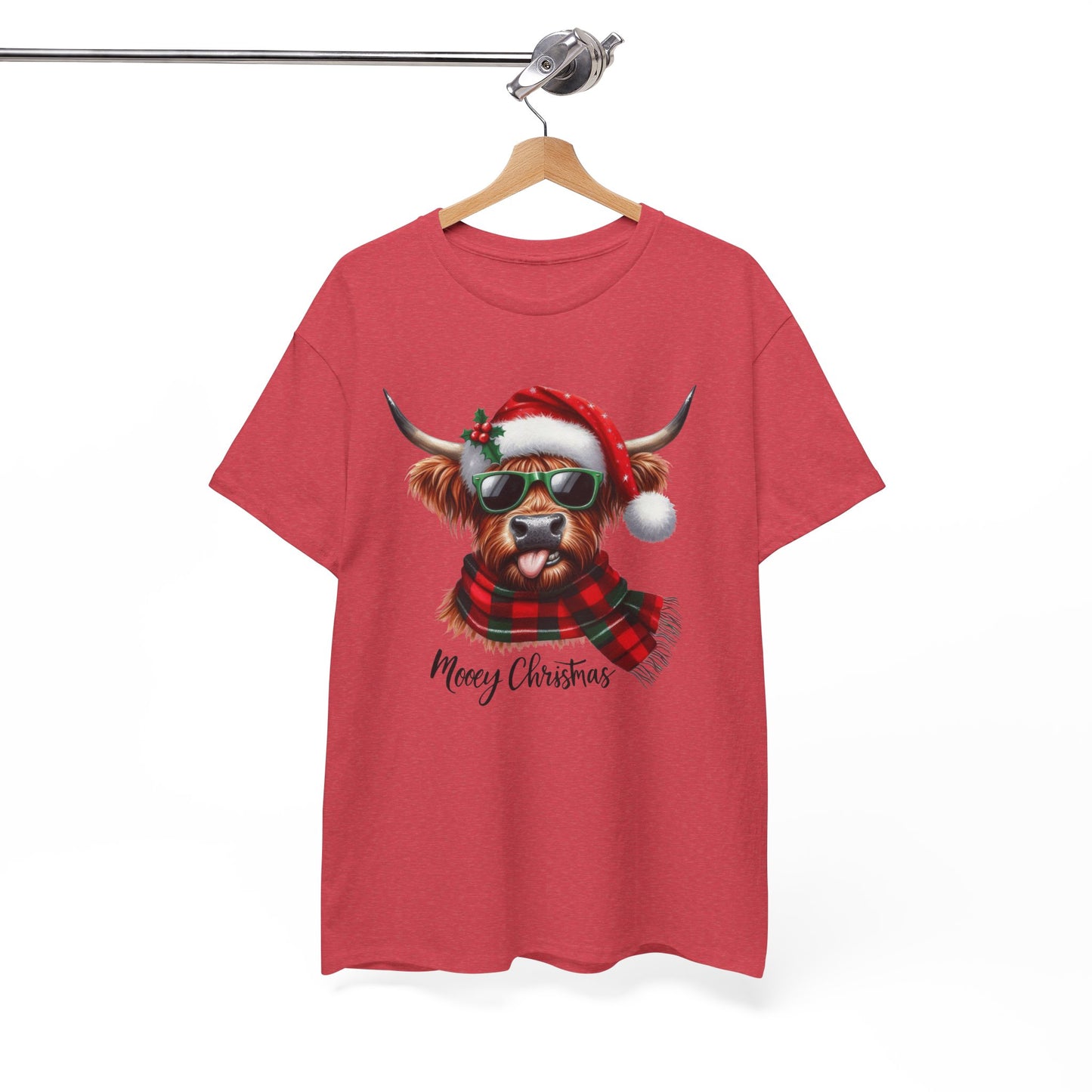 Merry Christmas Highland Cow Tee - Heavy Cotton Shirt