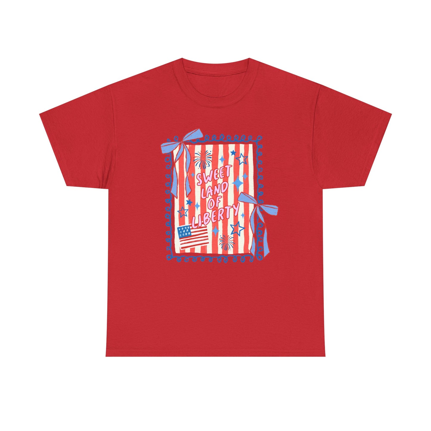 Patriotic 'Land of Liberty' Tee — Red White Blue Flag Graphic T-Shirt