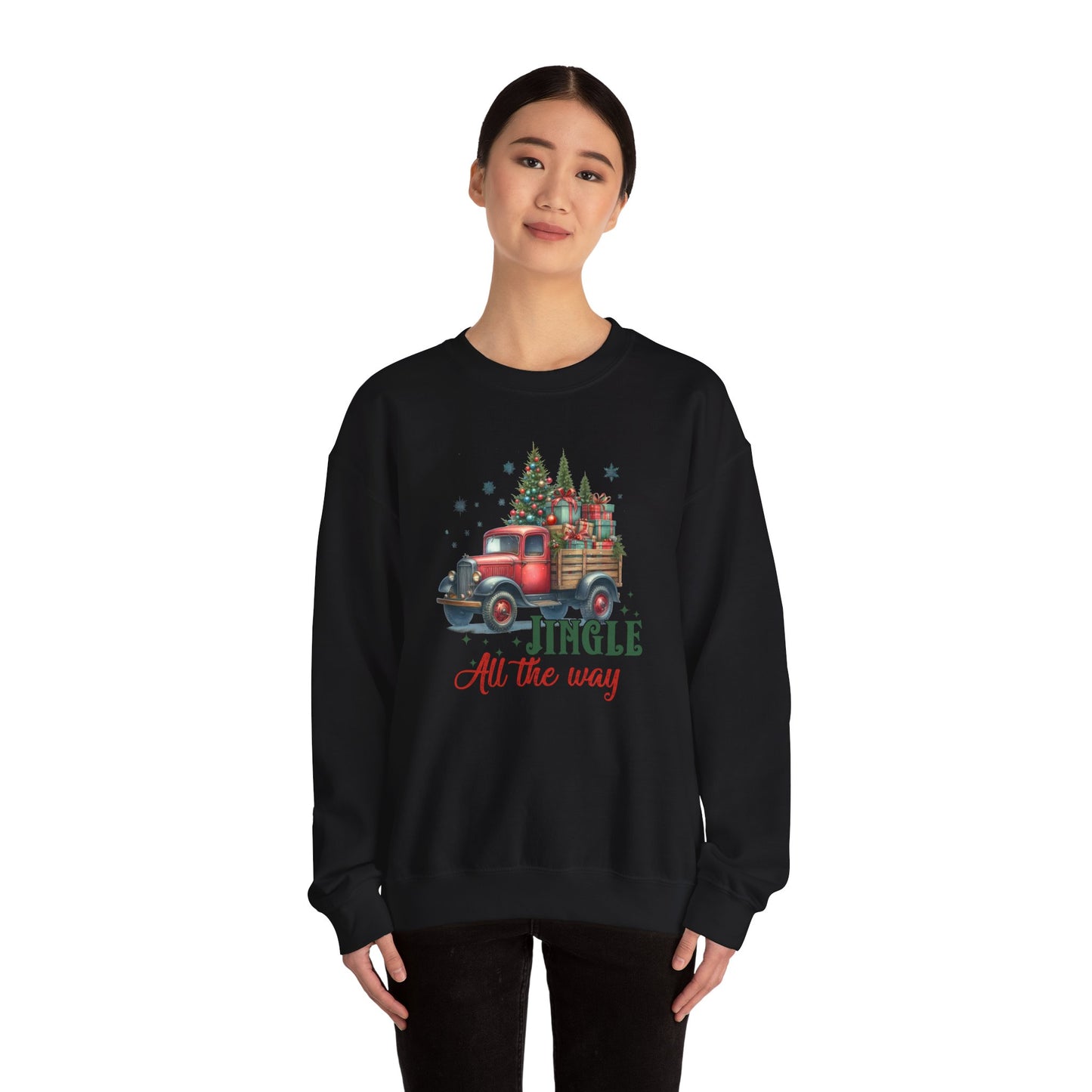 Jingle All the Way Sweatshirt - Cozy Heavy Blend Crewneck for Holiday Cheer
