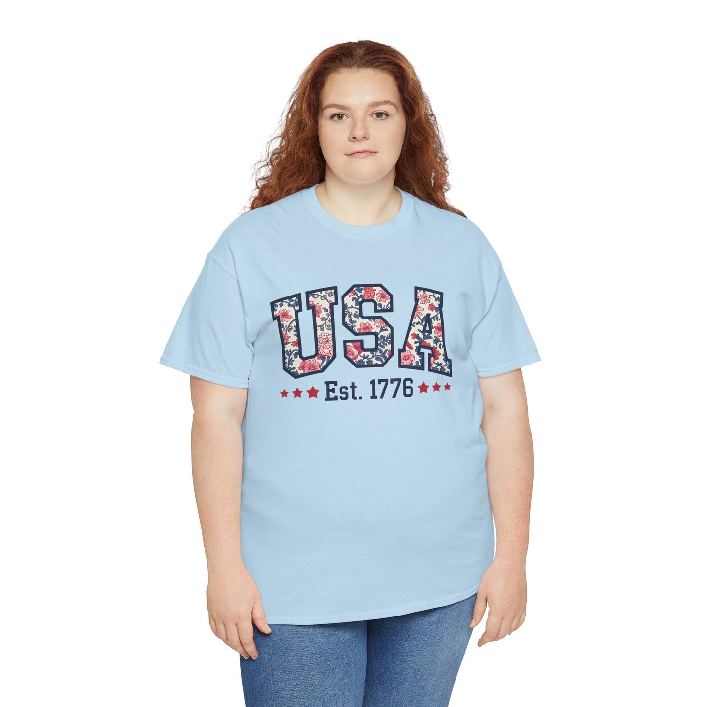 Patriotic USA Floral- Tee