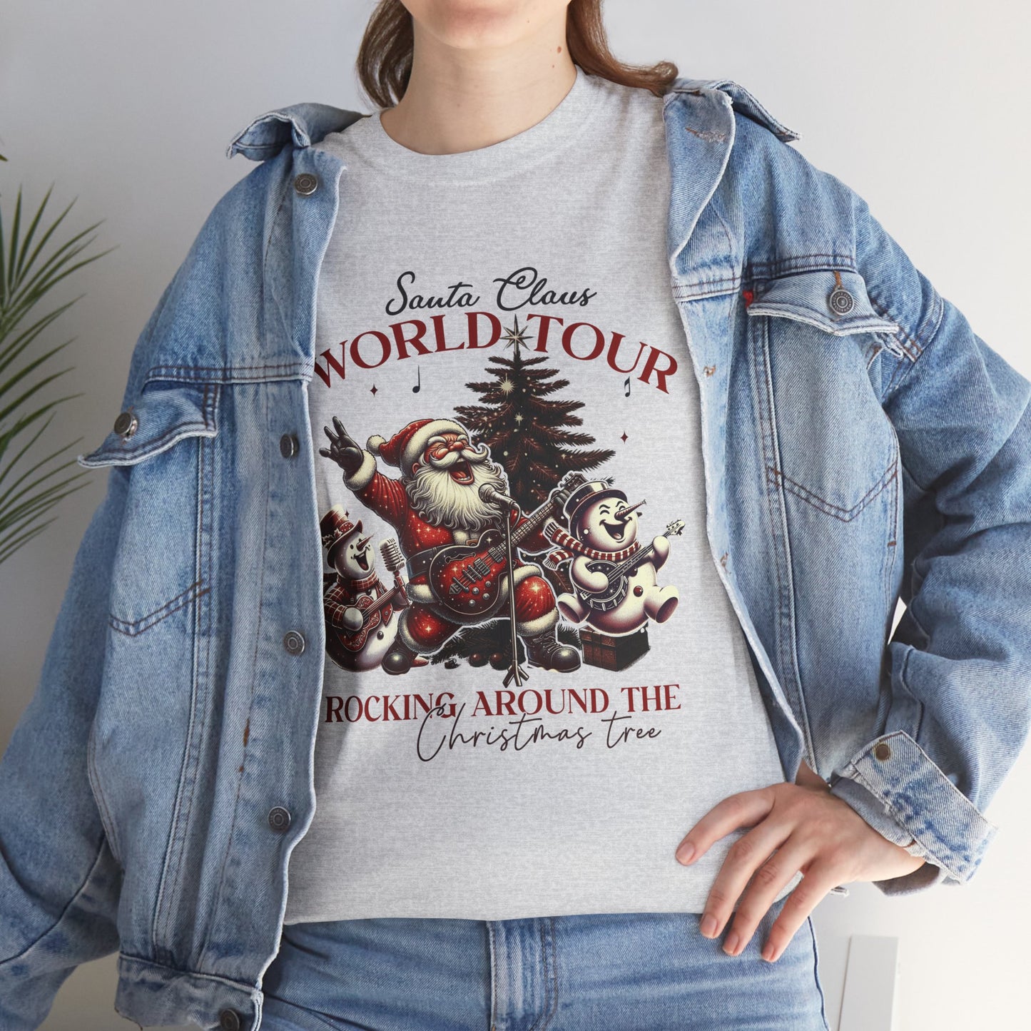 Christmas Santa Claus World Tour Tee - Heavy Cotton T-Shirt