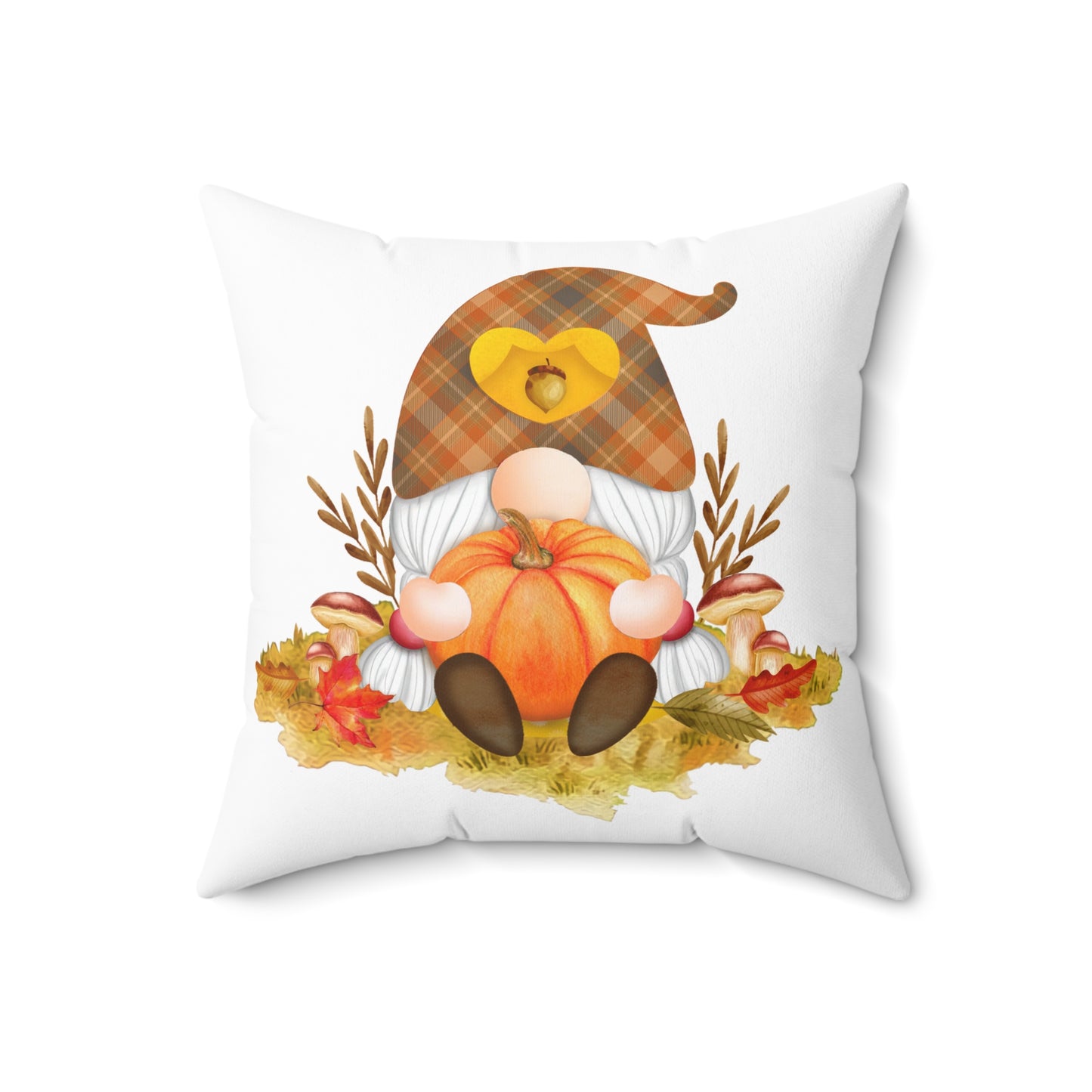Autumn Gnome Pumpkin Pillow