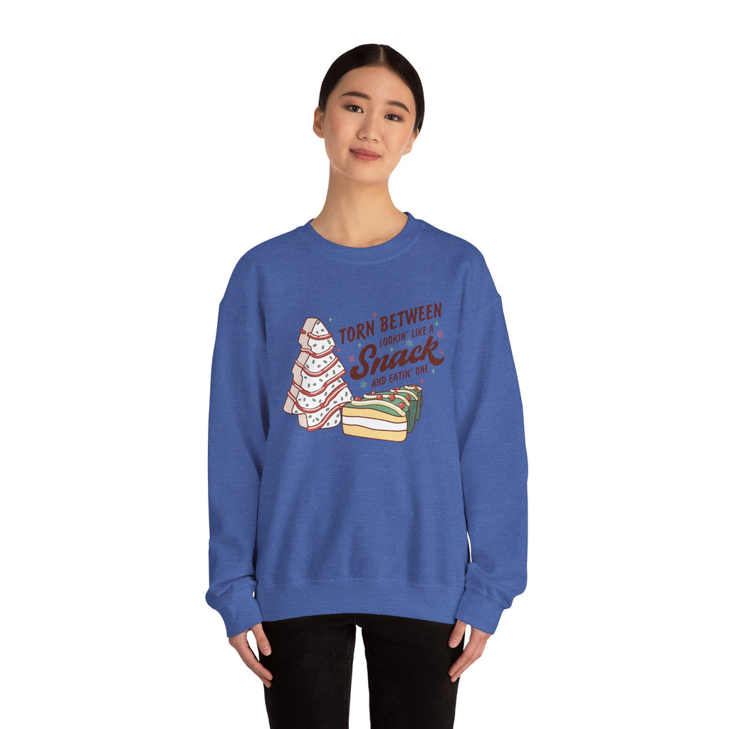 Snack Lovers Crewneck Sweatshirt – 'Torn Between Looking Like a Snack and Eatin One'