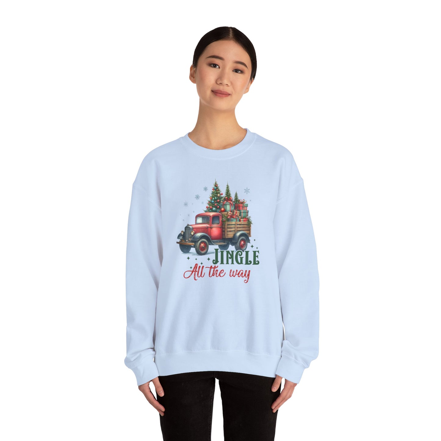 Jingle All the Way Sweatshirt - Cozy Heavy Blend Crewneck for Holiday Cheer