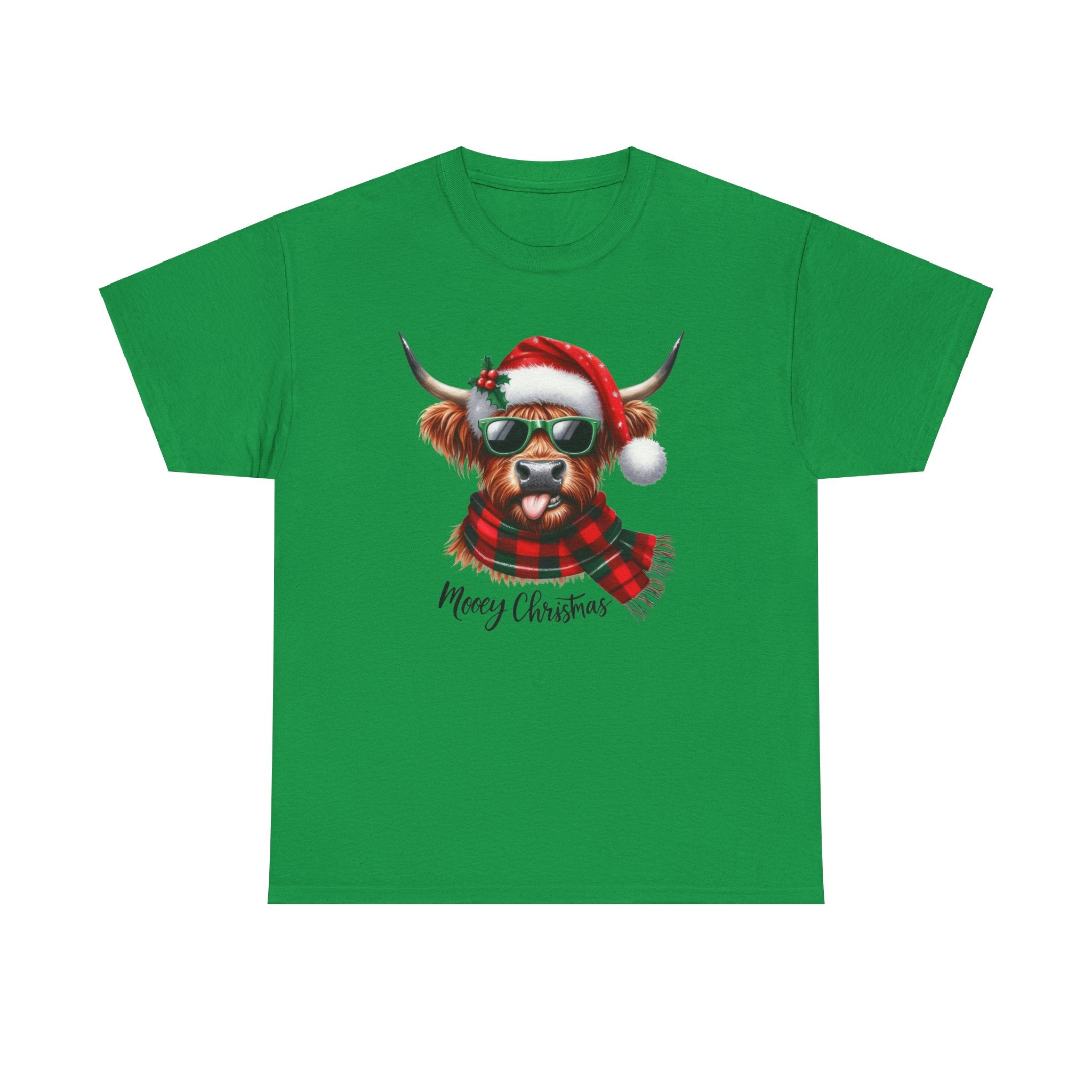 Merry Christmas Highland Cow Tee - Heavy Cotton Shirt