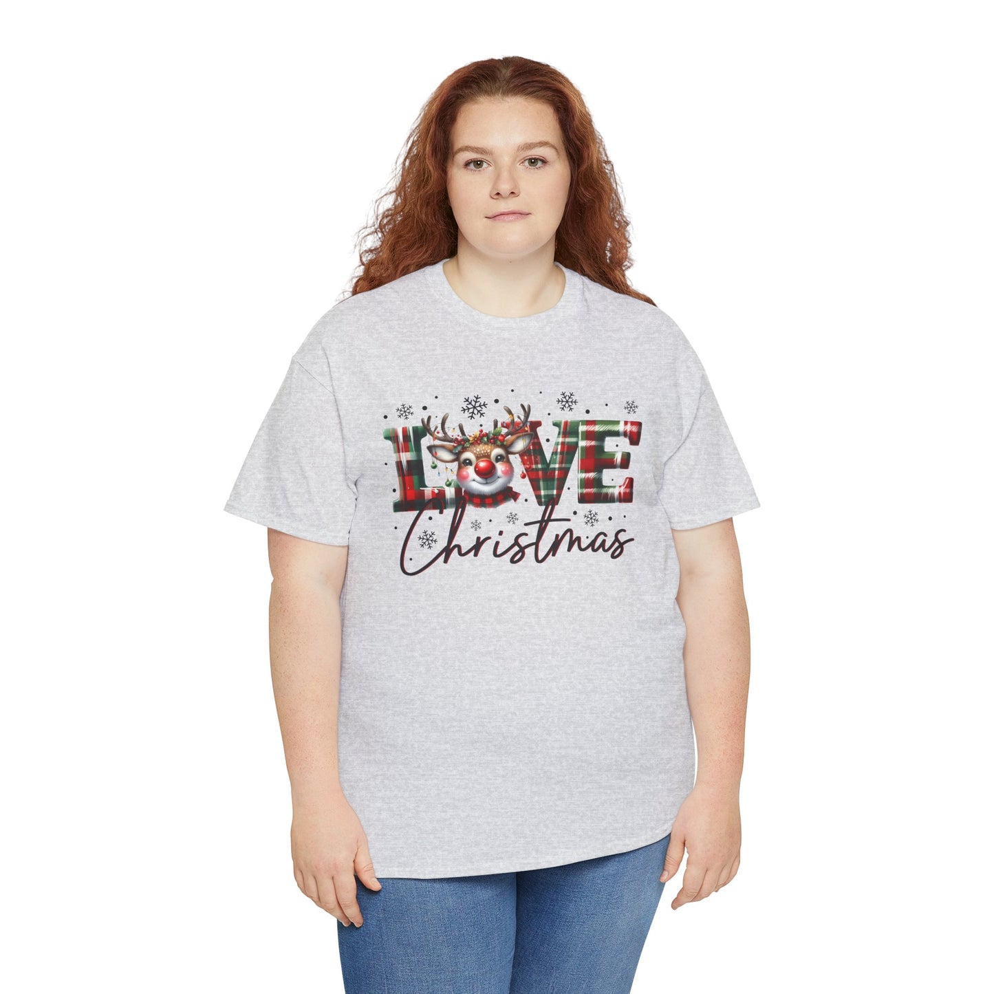 Love Christmas Heavy Cotton Tee - Festive and Comfortable Holiday Apparel