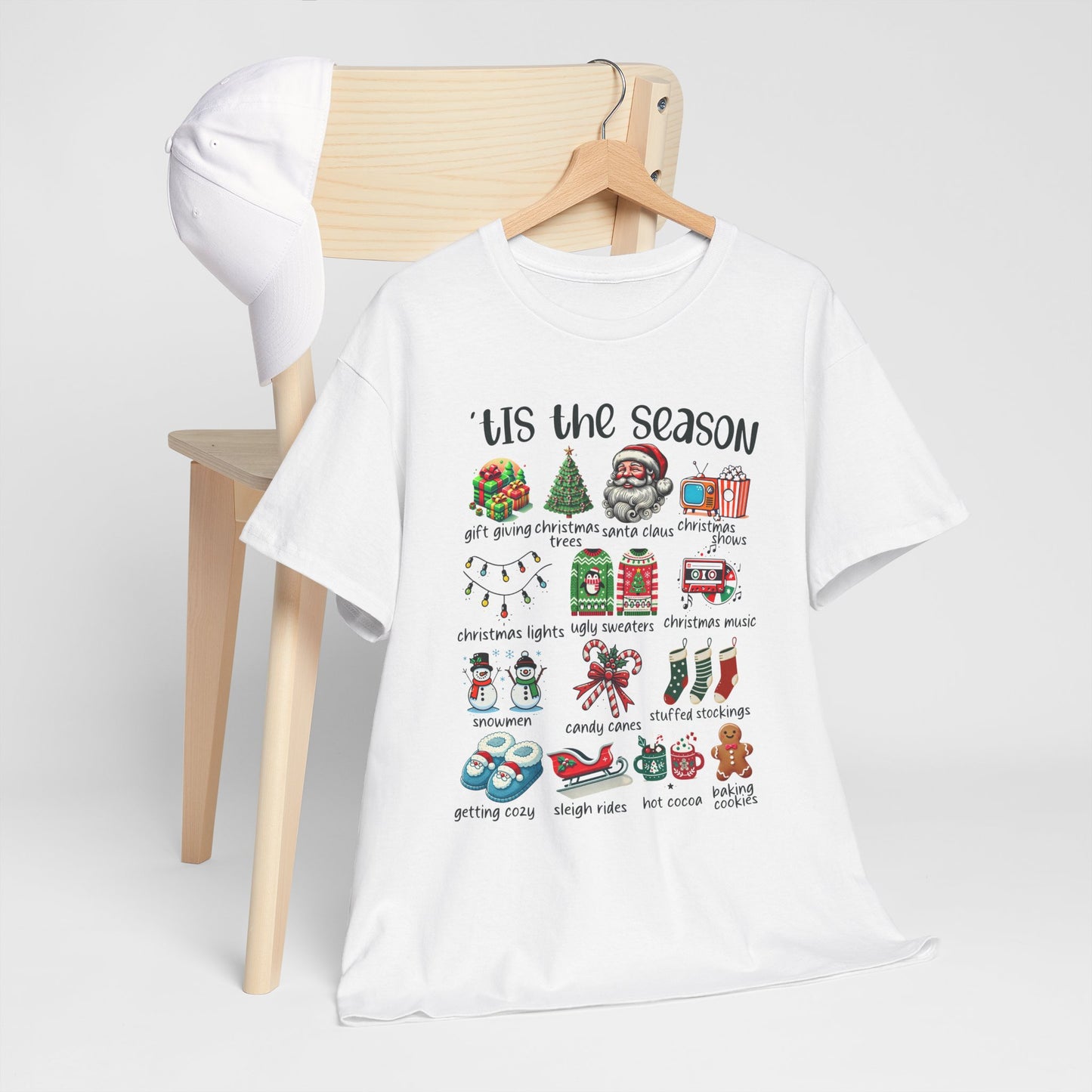 'Tis the Season Heavy Cotton Tee - Holiday Cheer and Festive Fun