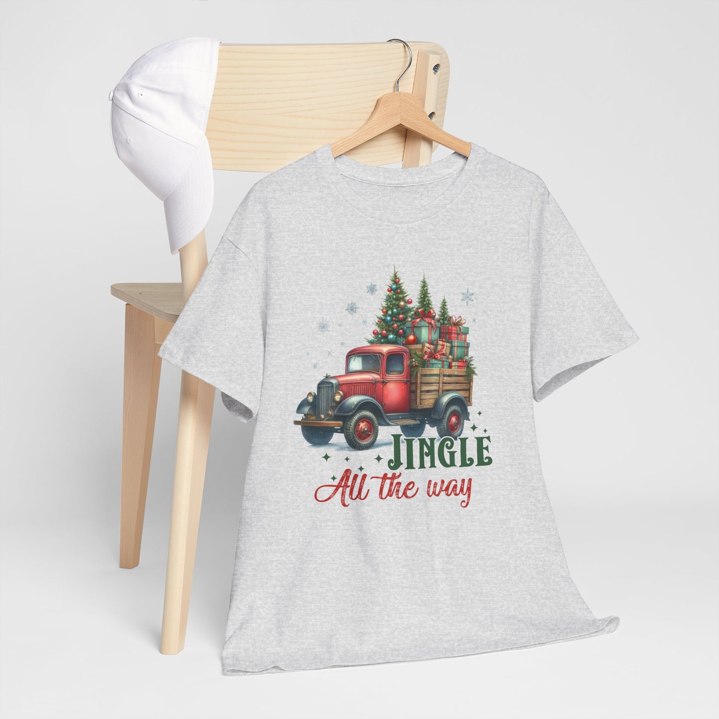 Jingle All the Way Holiday Tee - Heavy Cotton Shirt for Christmas Celebrations
