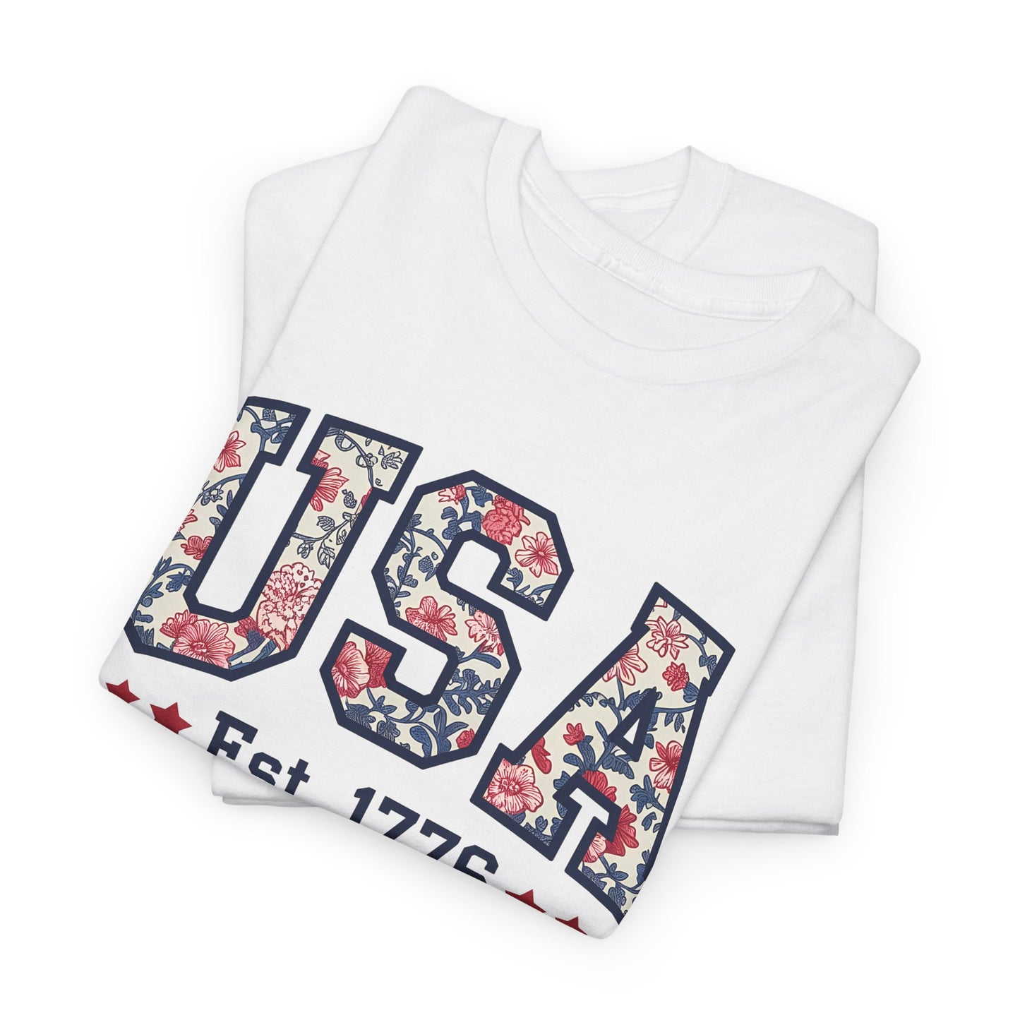 Patriotic USA Floral- Tee