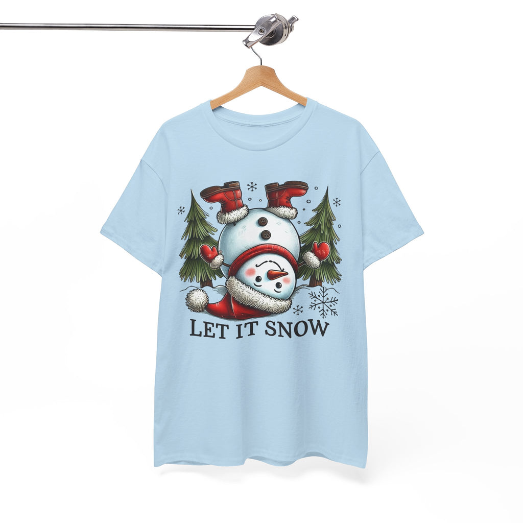 Let It Snow Heavy Cotton Tee - Festive Winter Apparel