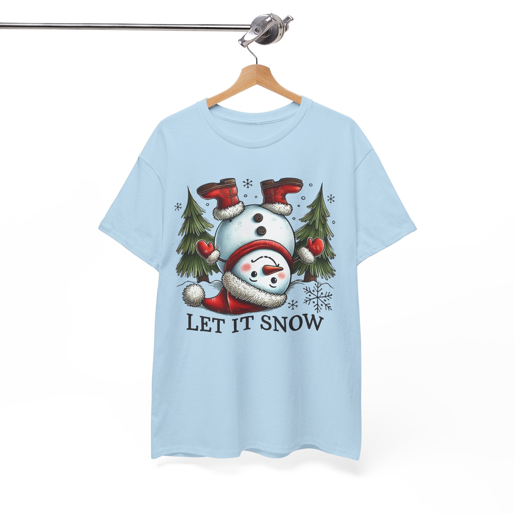 Let It Snow Heavy Cotton Tee - Festive Winter Apparel