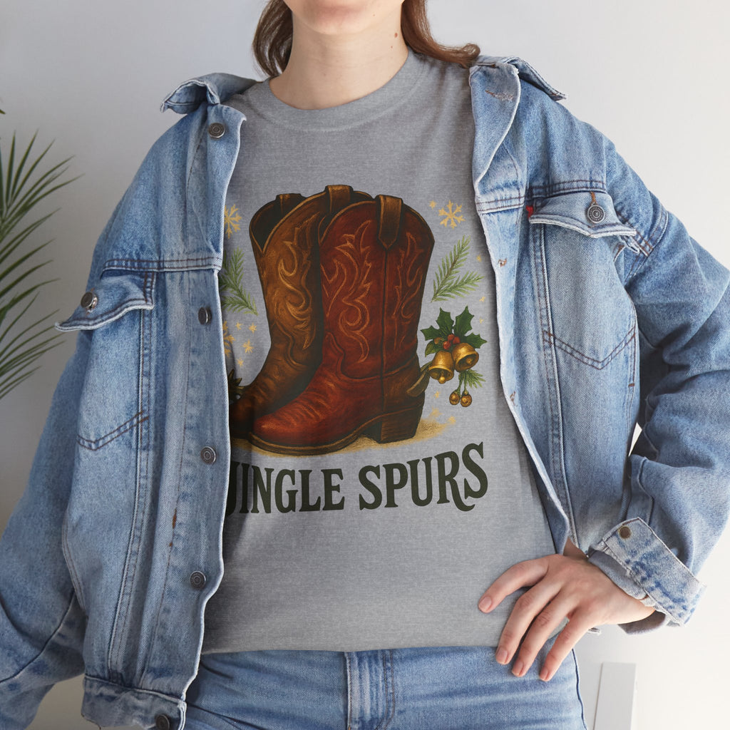 Jingle Spurs Cowboy Boots Christmas T‑Shirt