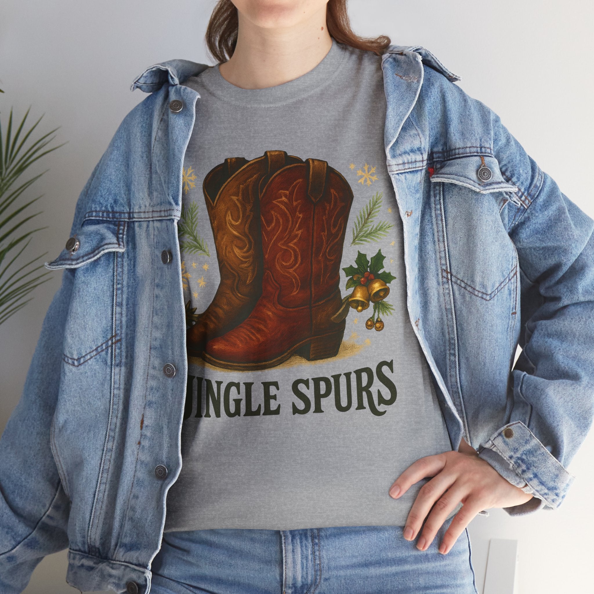 Jingle Spurs Cowboy Boots Christmas T‑Shirt