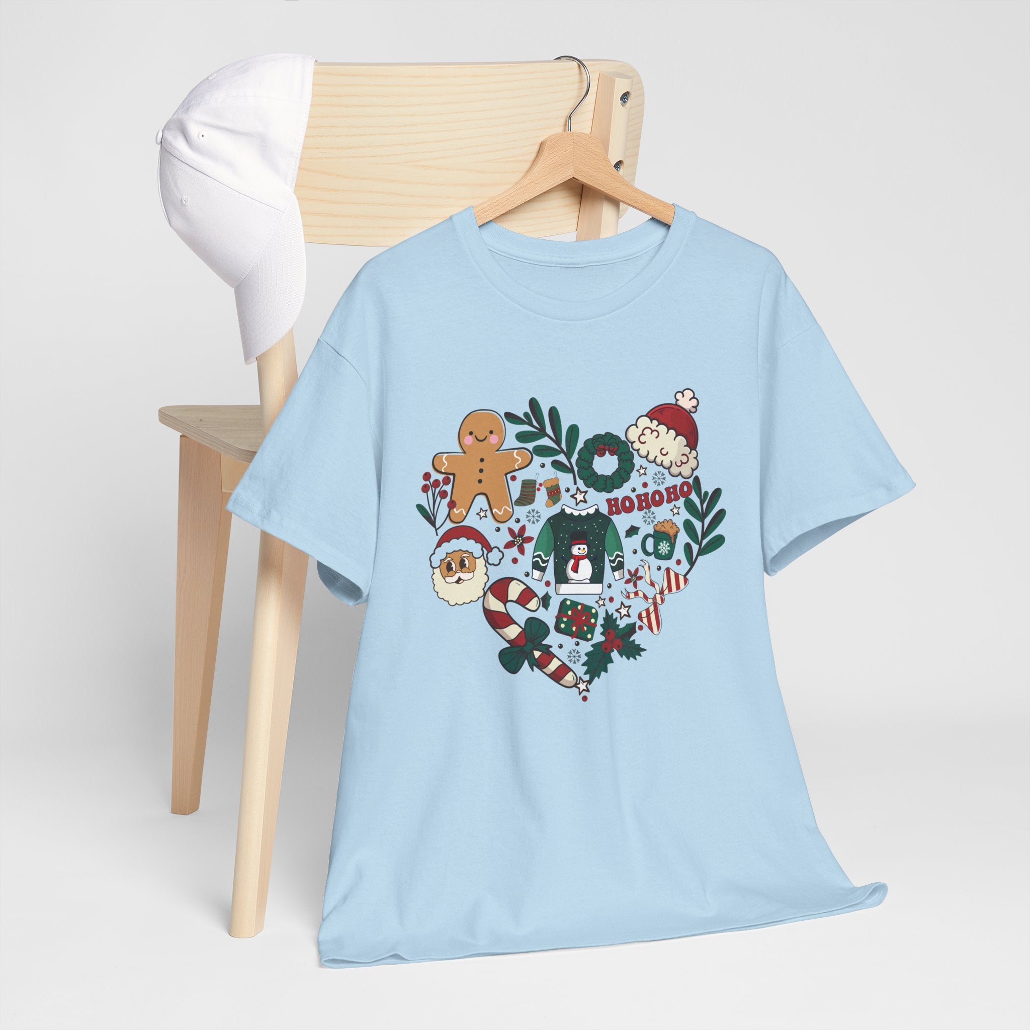 Festive Holiday Heart Heavy Cotton Tee