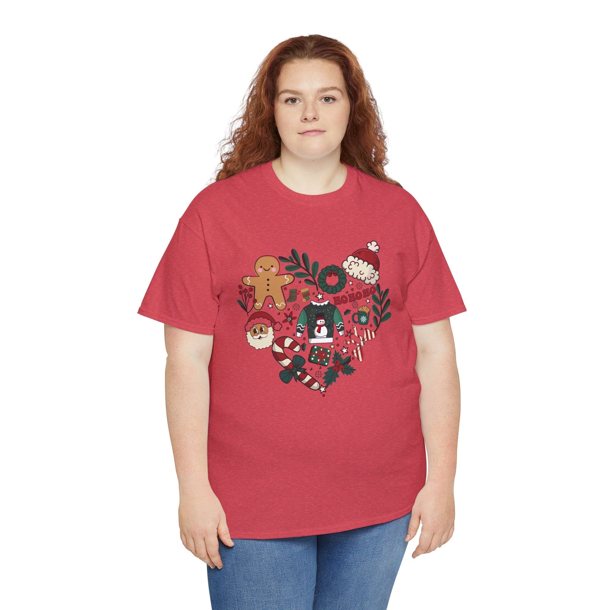 Festive Holiday Heart Heavy Cotton Tee